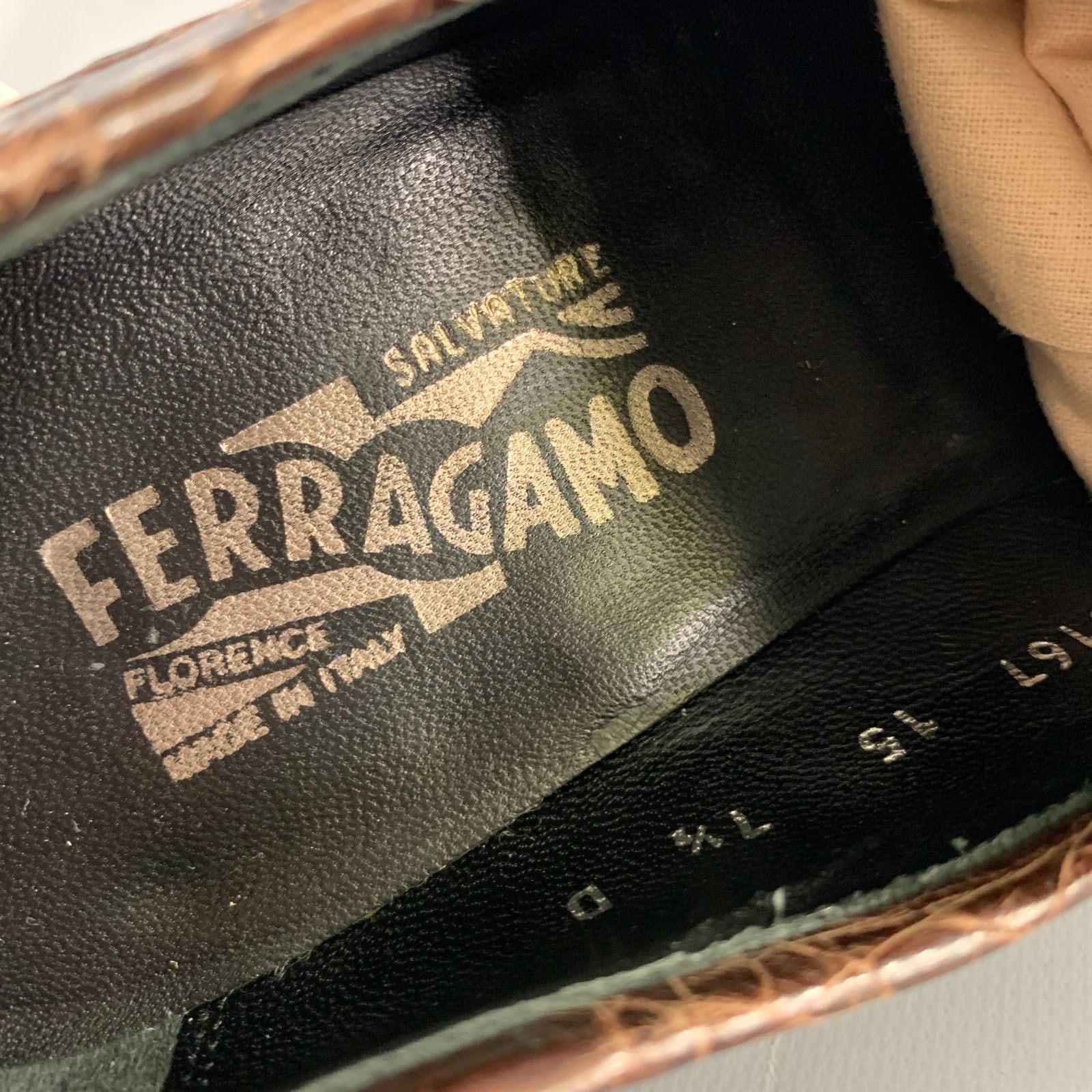 Salvatore Ferragamo SALVATORE FERRAGAMO 8.5 Brown Embossed Leather Loafers Size US 8.5 / EU 41-42 - 8 Thumbnail