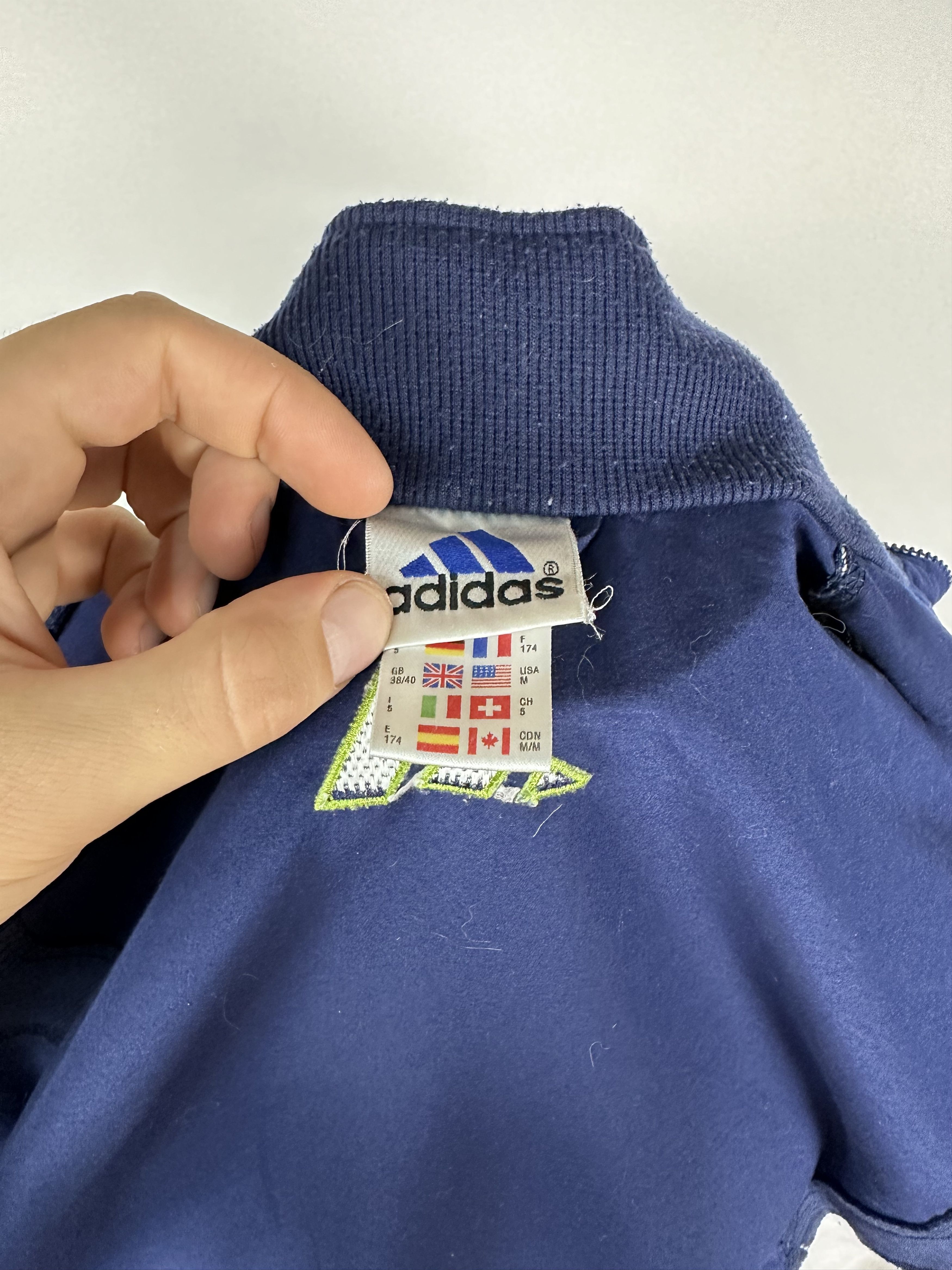 Adidas × Vintage Adidas Vintage 90s Blue Green Track Tracksuit Top Jacket Size US M / EU 48-50 / 2 - 10 Thumbnail