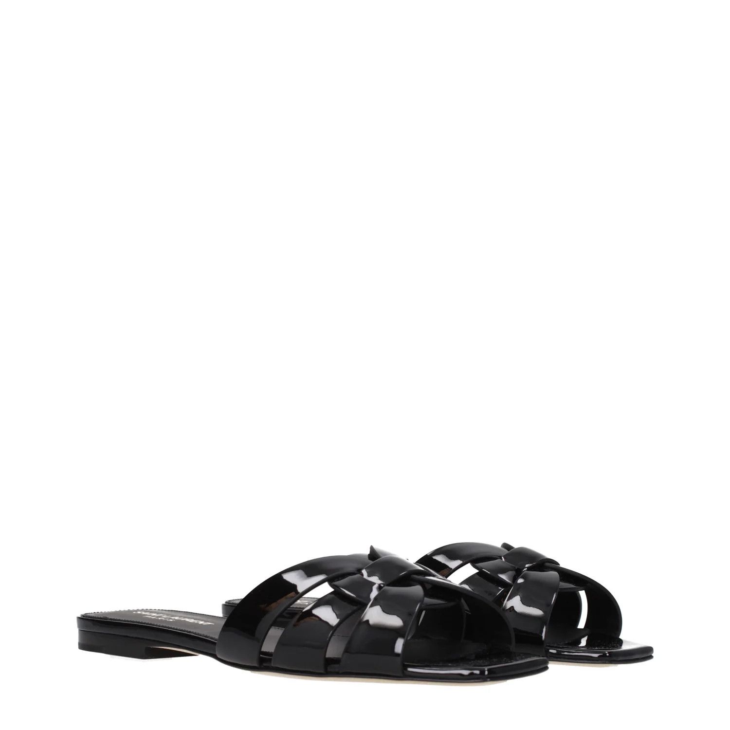 Saint Laurent Paris ob1o1e1224 Leather Slippers in Black Size US 7 / IT 37 - 2 Thumbnail