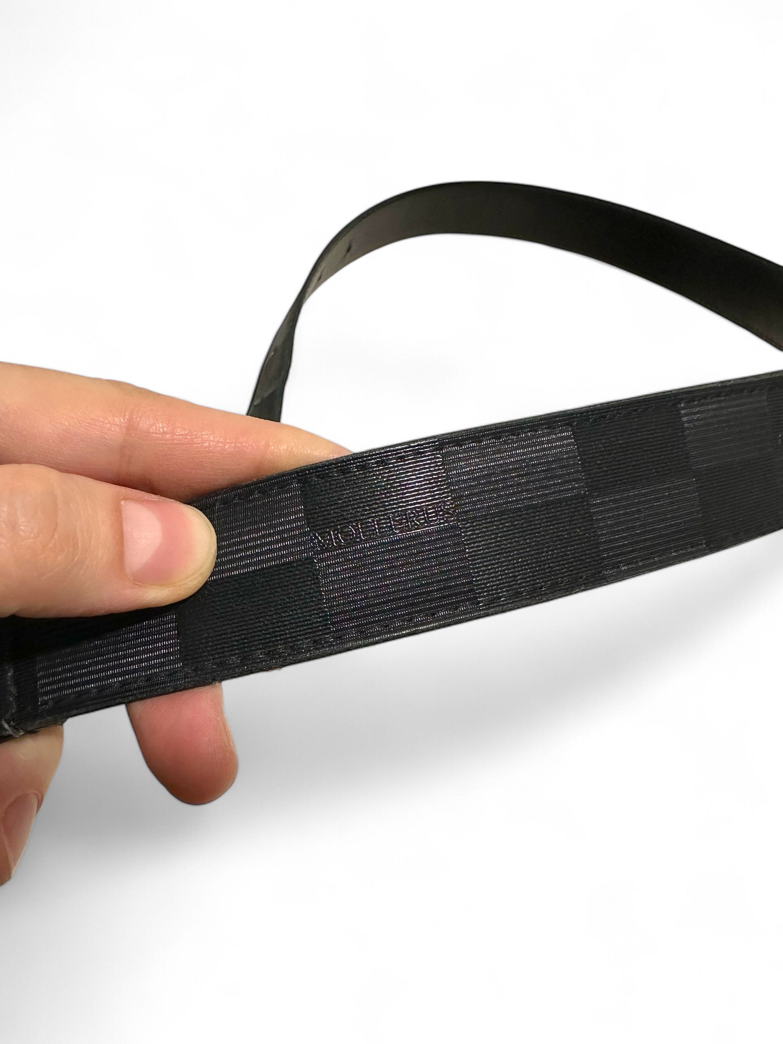 Maison Mollerus × Vintage Vintage Maison Mollerus Leather Black Belt S-M Size ONE SIZE - 5 Thumbnail
