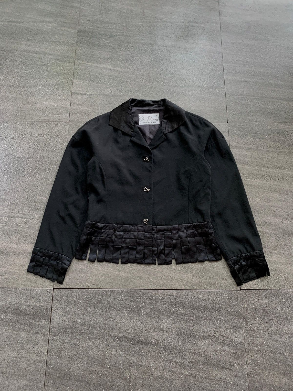 Issey Miyake FREE TAX! Weave Fringe Cropped Blazer Jacket Size M / US 6-8 / IT 42-44 - 2 Thumbnail