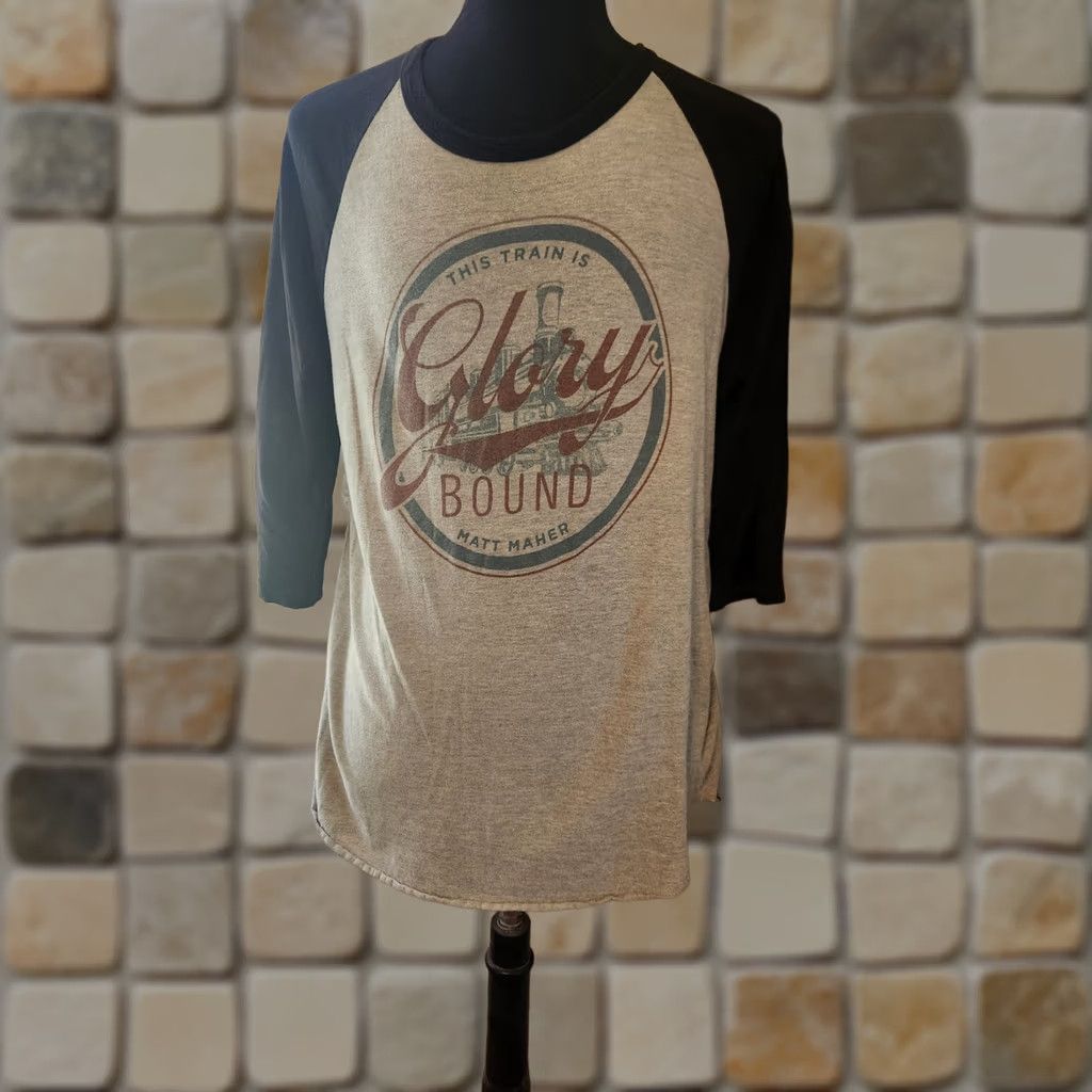 Tultex Matt Maher Glory Bound Shirt Gray Black 3/4 Sleeve Raglan Size XL Size US XL / EU 56 / 4 - 1 Preview
