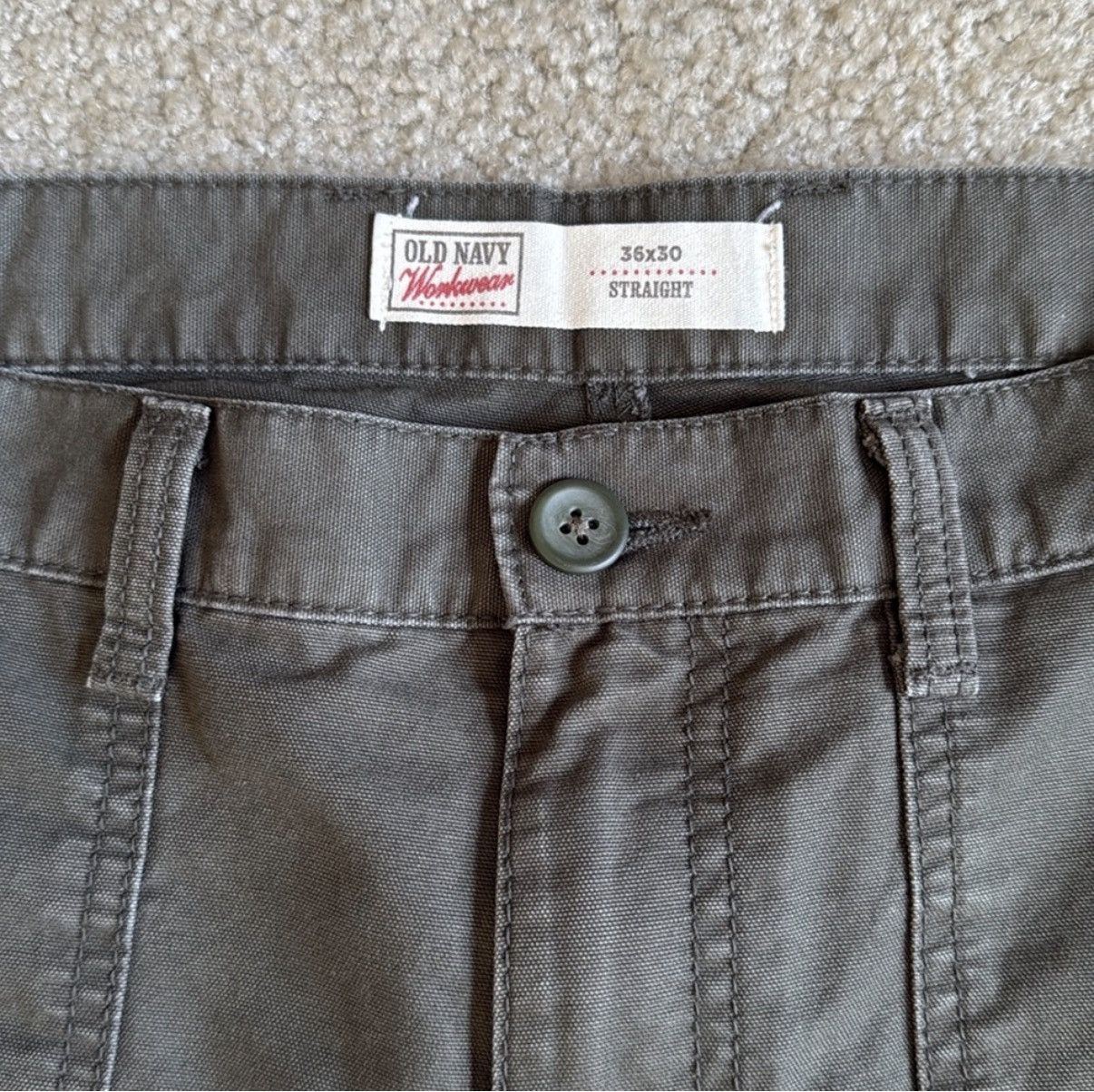 Old Navy Old Navy Men’s Olive Green Workwear Pants Size 36W 30L Size US 36 / EU 52 - 5 Thumbnail
