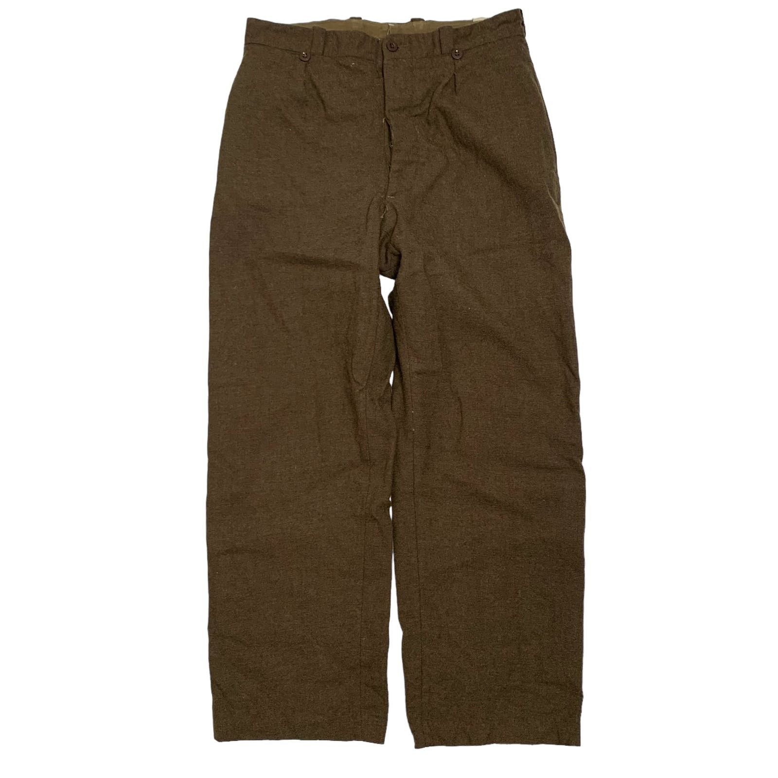 Other 80s Lavaur Brown Wool Military Pants 32 Size US 32 / EU 48 - 1 Thumbnail