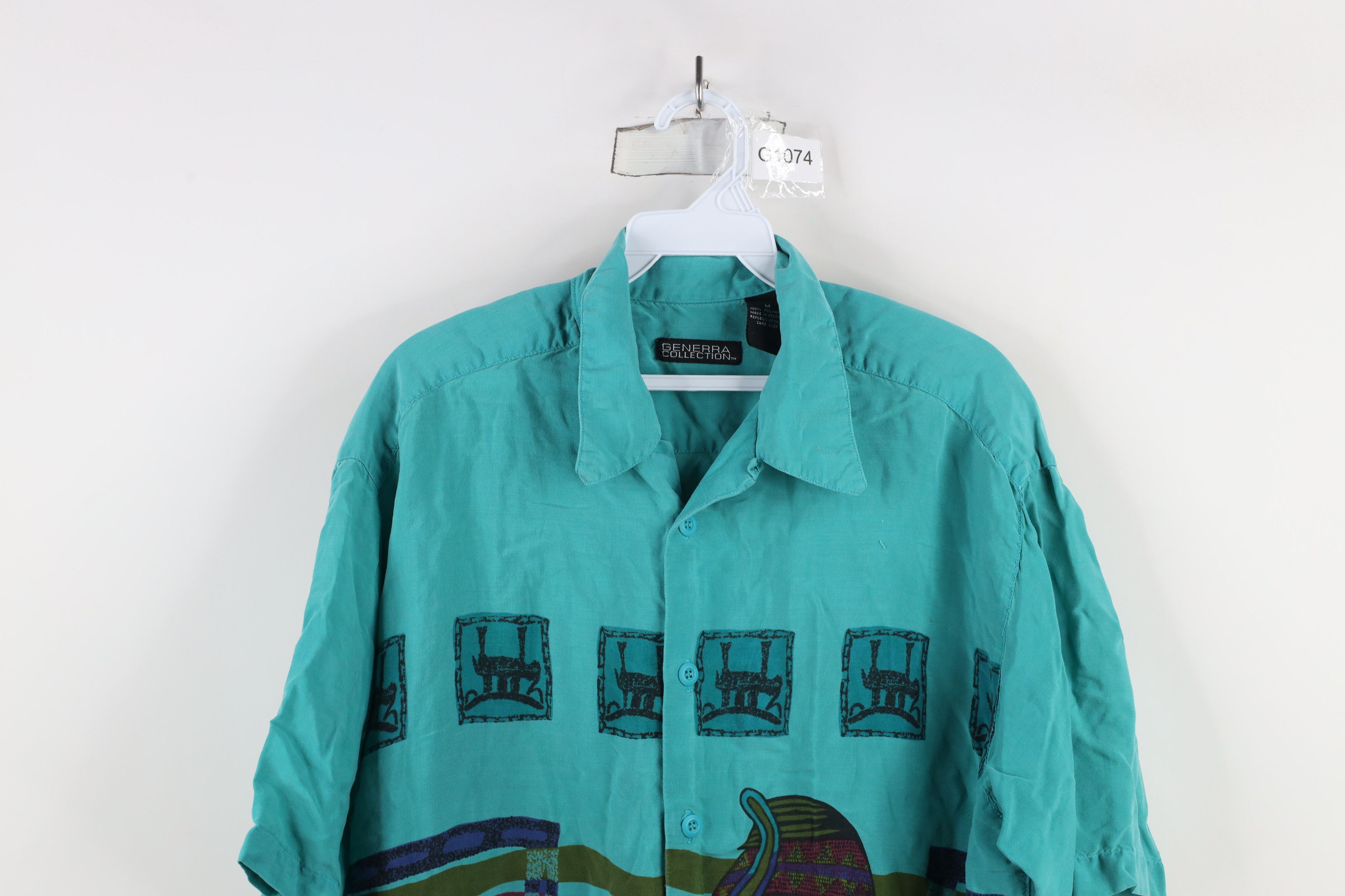 Vintage Vintage 90s Streetwear Collar Tribal Cave Art Button Shirt Size US M / EU 48-50 / 2 - 2 Thumbnail