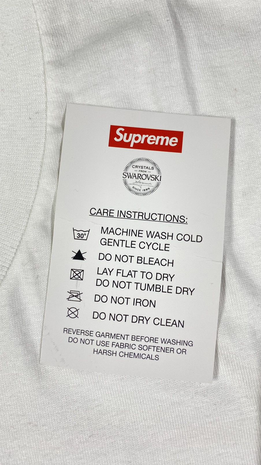 Supreme × Swarovski Supreme X Swarovski L Box Logo T-Shirt White Size US L / EU 52-54 / 3 - 8 Thumbnail