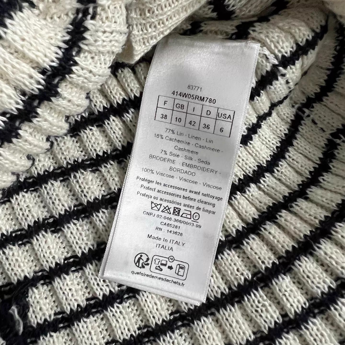 Dior Dior Striped Bee Embroidered Cardi & Vest Distressed Ruffled Size S / US 4 / IT 40 - 6 Thumbnail
