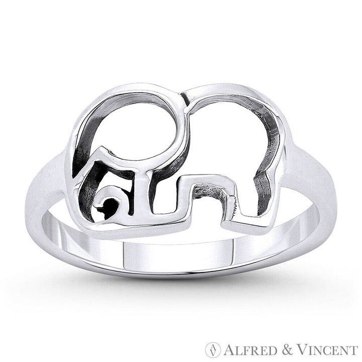 Other Elephant Spirit Animal Stackable Ring in 925 Sterling Silver Size ONE SIZE - 1 Preview