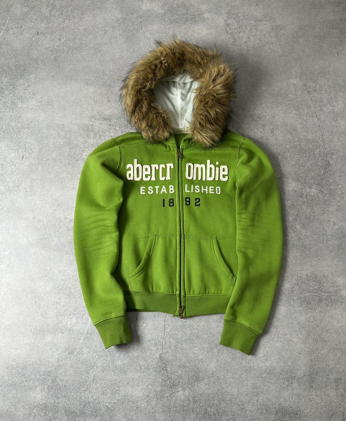Abercrombie & Fitch Vintage Abercrombie&Fitch green zip-hoodies womens y2k Size S / US 4 / IT 40 - 1 Thumbnail