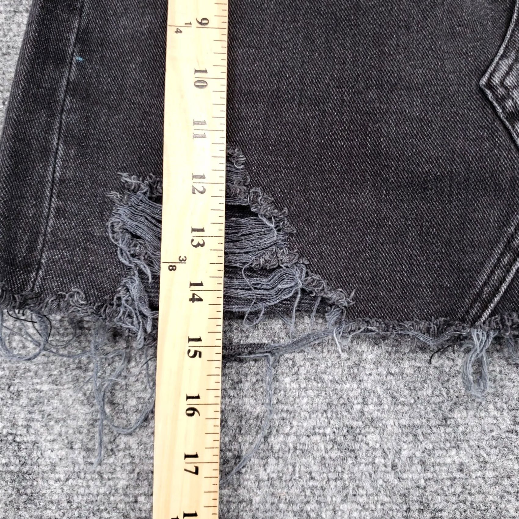 Pacsun PacSun Skirt Womens Black 27 Distressed Denim A Line Mini Dark Wash Jean Zip Fly Size 27" / US 4 / IT 40 - 3 Thumbnail