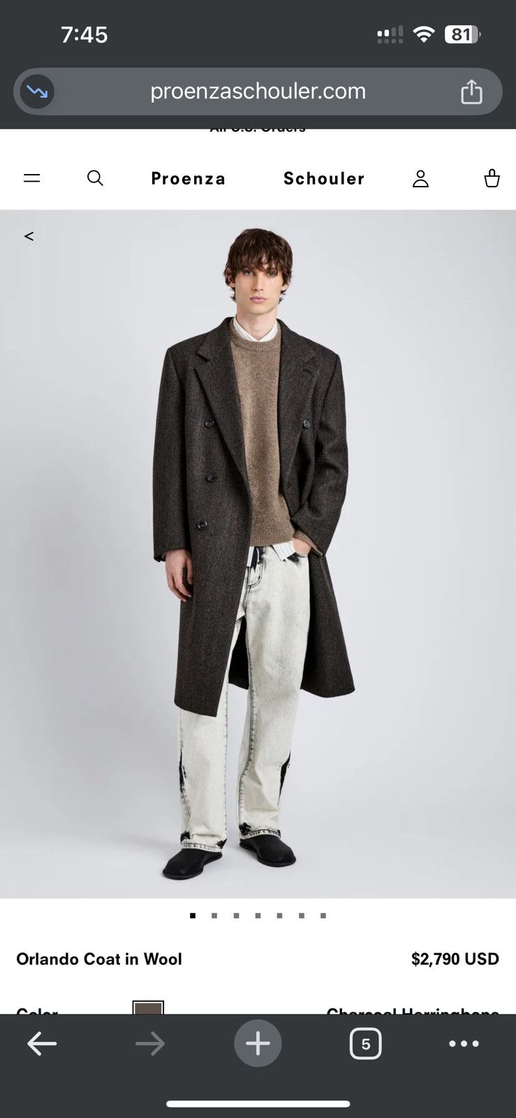 Other Proenza Schouler Men’s Wool Coat Size US S / EU 44-46 / 1 - 7 Thumbnail