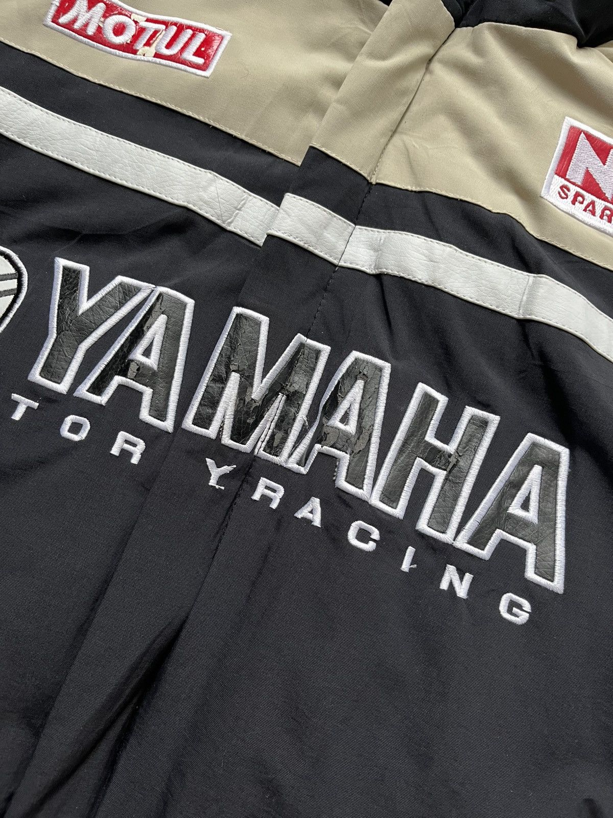 Yamaha Vintage Yamaha Racing Jacket MotoGP Style Beige Black 90s Size US XL / EU 56 / 4 - 4 Thumbnail