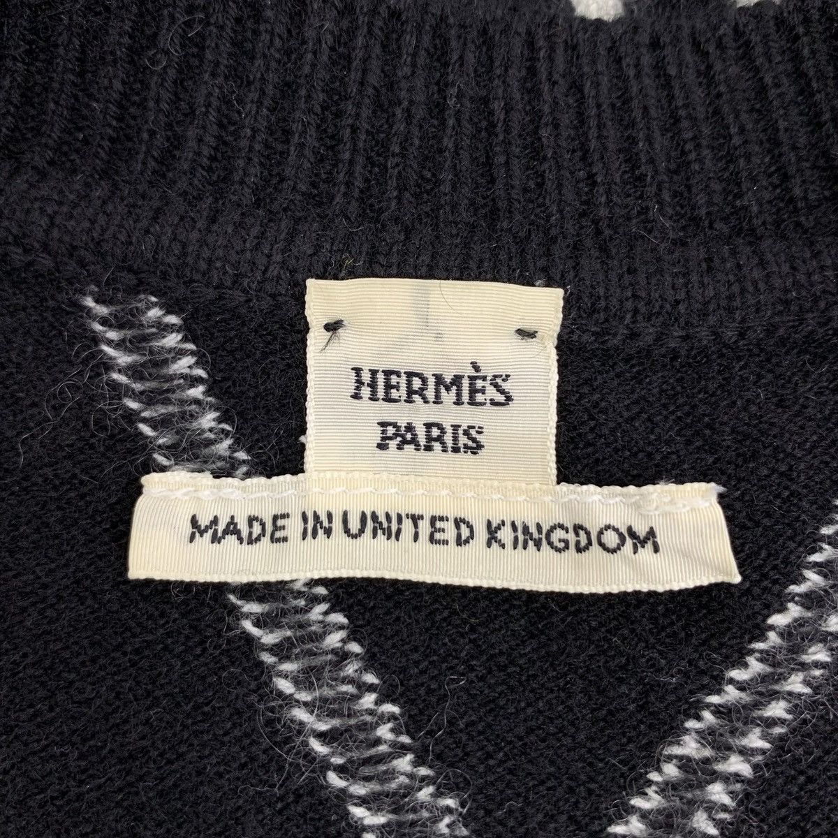 Hermes Hermes Black Lattice Jacquard Long Sleeve Knitwear K26WX Size XS / US 0-2 / IT 36-38 - 5 Thumbnail