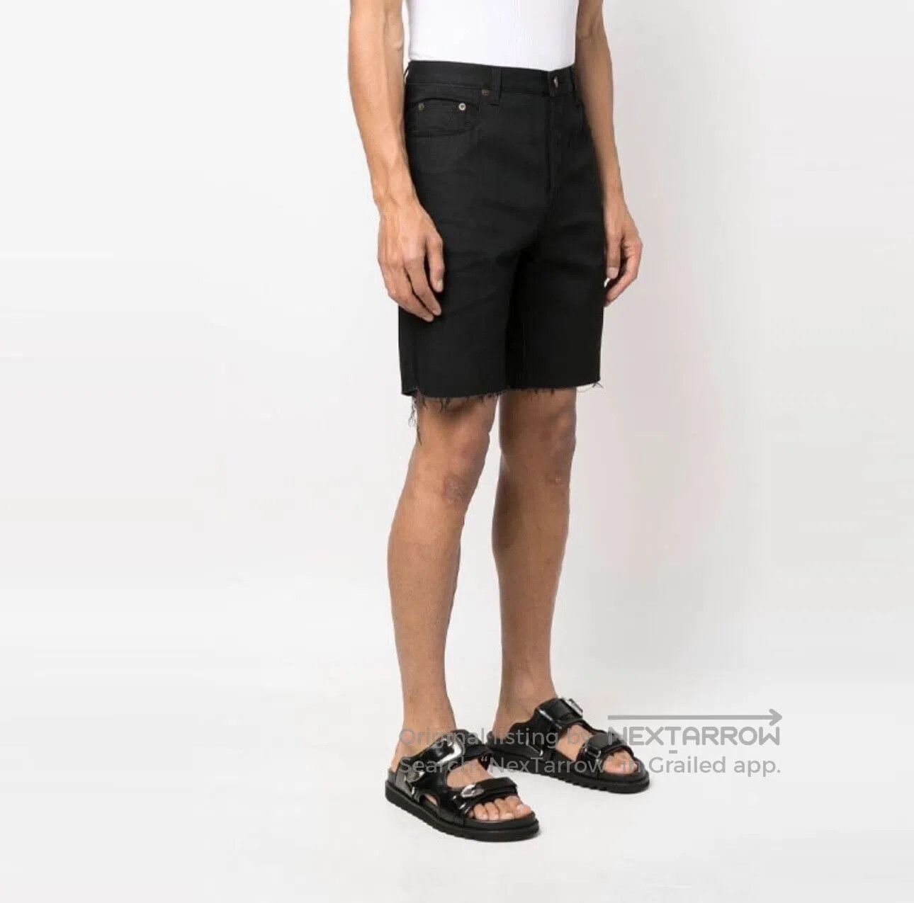 Saint Laurent Paris Saint Laurent Paris Solid black denim shorts| Size US 28 / EU 44 - 2 Thumbnail