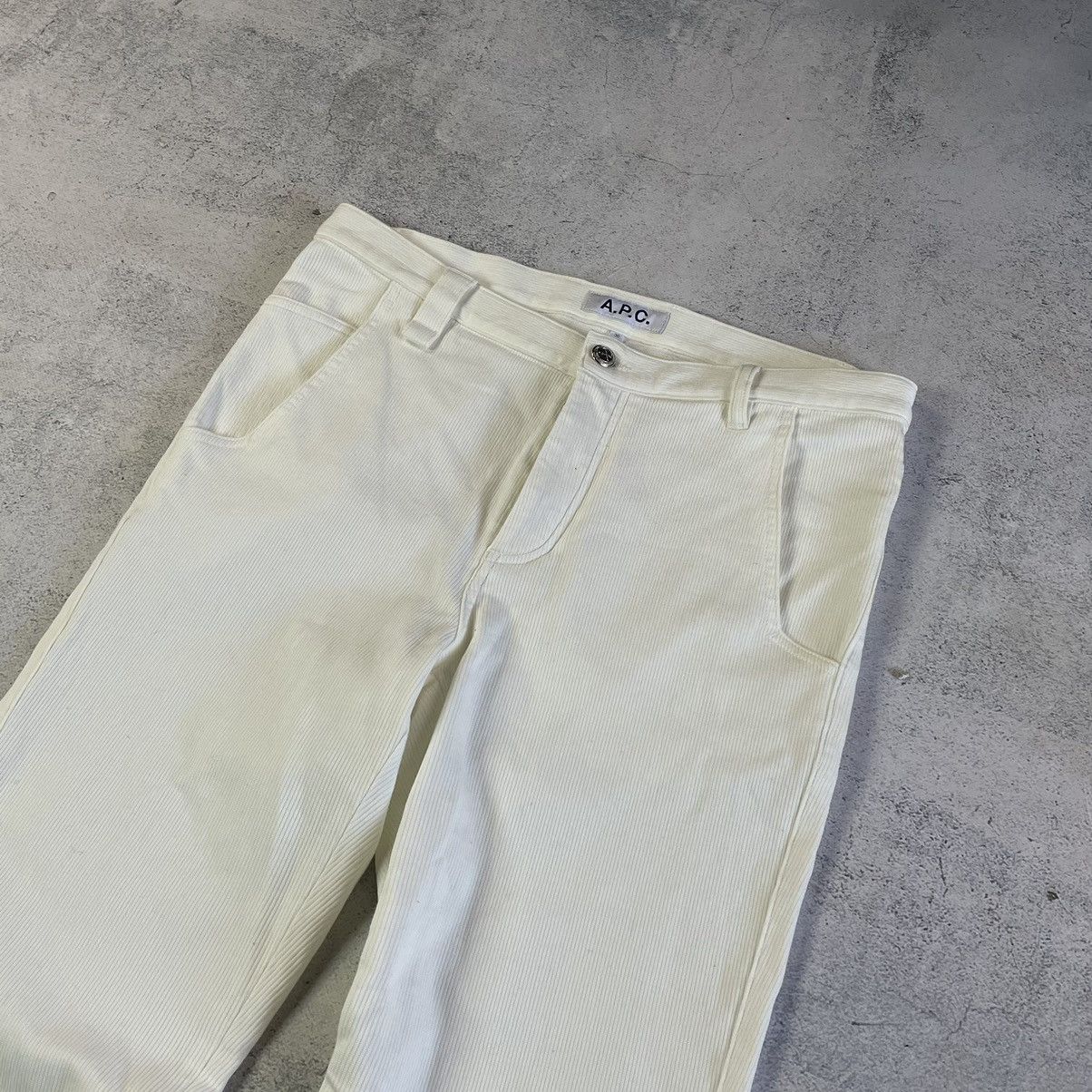 A.P.C. A.P.C. Rue Madame Paris Cream White Stretch Pants Size US 30 / EU 46 - 3 Thumbnail