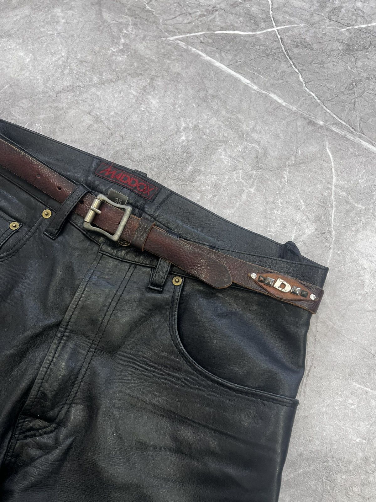 Diesel × Vintage VINTAGE Y2K BROWN LEATHER METAL LOGO DIESEL BELT Size ONE SIZE - 7 Thumbnail