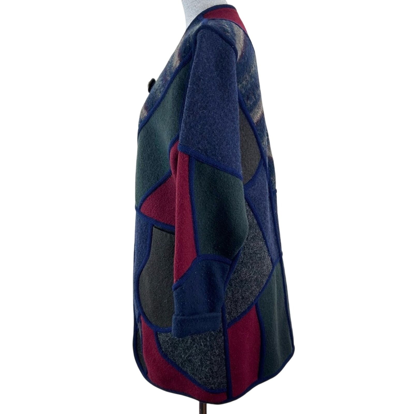 Vintage Vintage Wool Coat Mosaic Fashions Cocoon Patchwork Funky Size ONE SIZE - 5 Thumbnail
