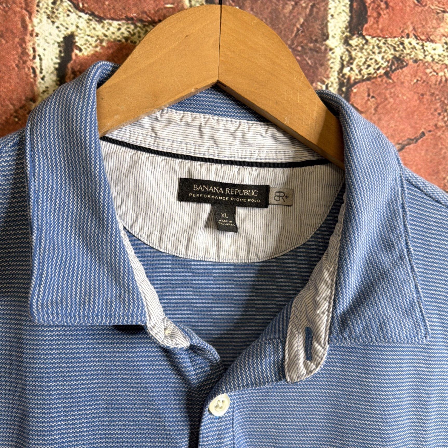 Banana Republic Banana Republic Polo Shirt Mens XL Blue Stretch Pique Pocket Short Sleeve Casual Sport Golf Size US XL / EU 56 / 4 - 2 Thumbnail