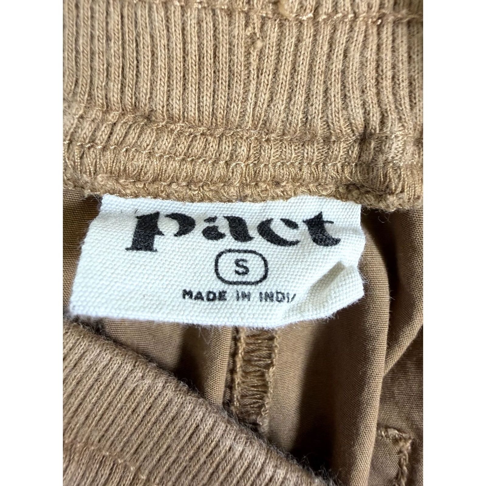 Vintage Pact Womens Shorts S Casual Elastic Waist Drawstring Pockets Chino 4in Inseam Brown Solid Size 28" / US 6 / IT 42 - 6 Thumbnail