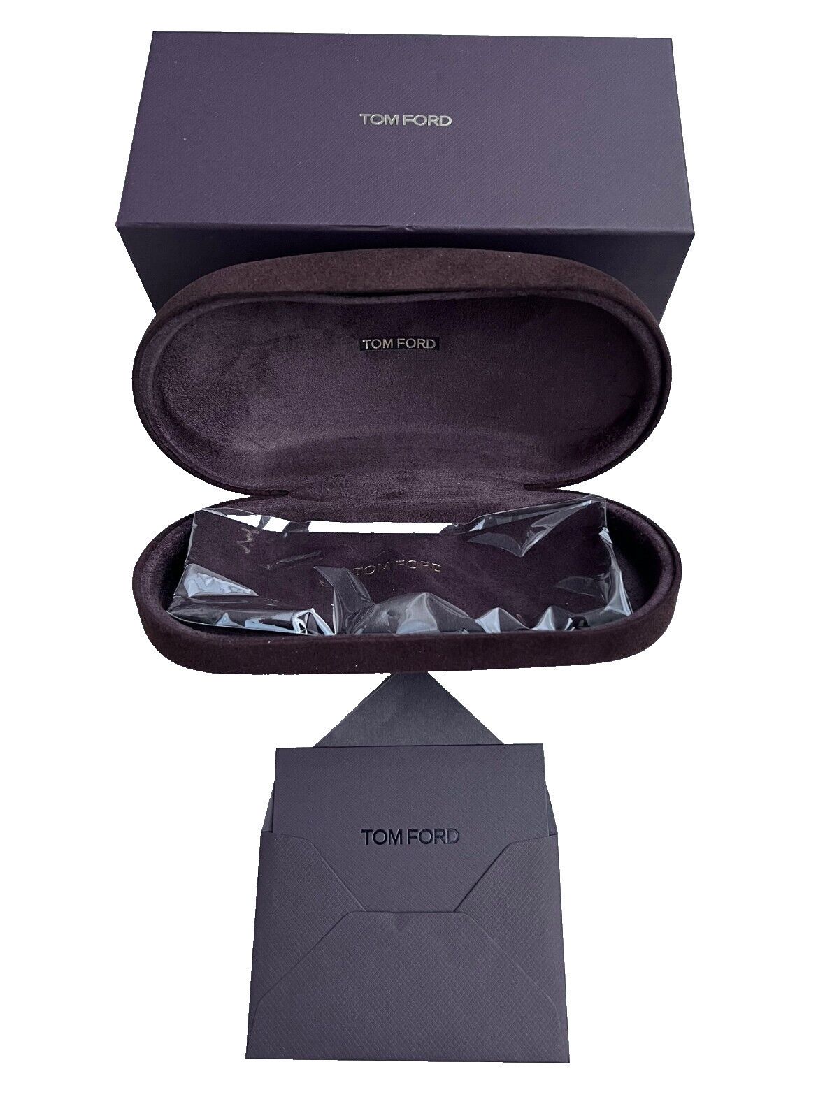 Tom Ford Tom Ford Sunglass Eye Glasses Hard Case Brown Faux 