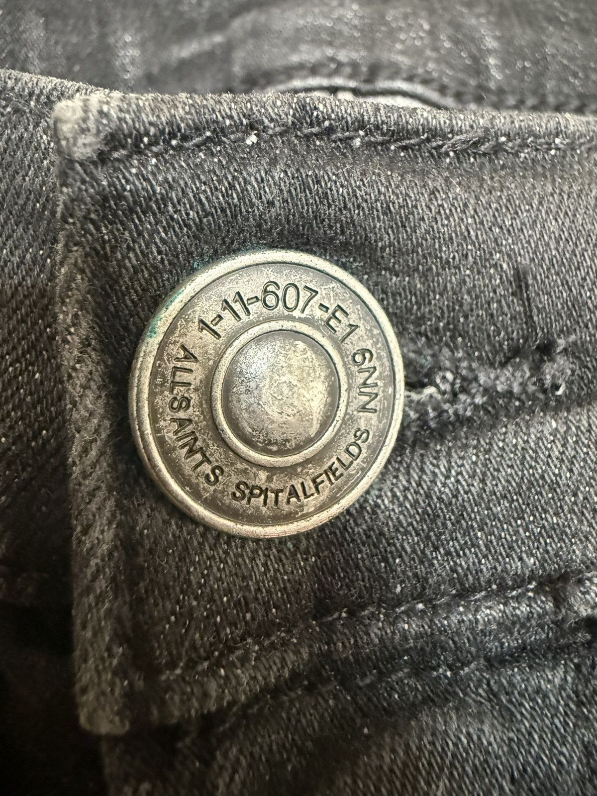 Allsaints Allsaints Black Washed Denim Skinny Jeans Size US 34 / EU 50 - 2 Thumbnail