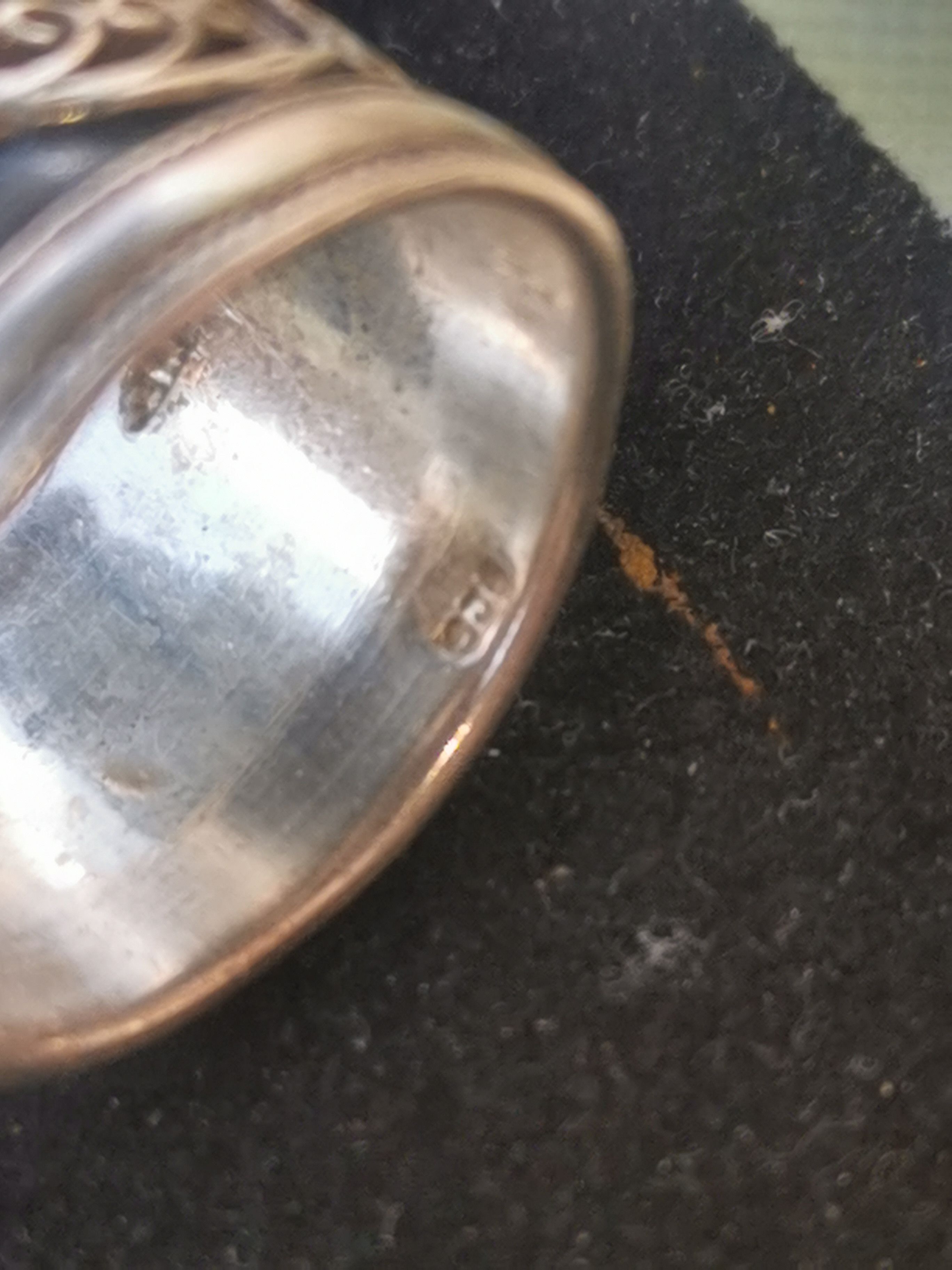Vintage Vintage silver black ring Size ONE SIZE - 2 Thumbnail