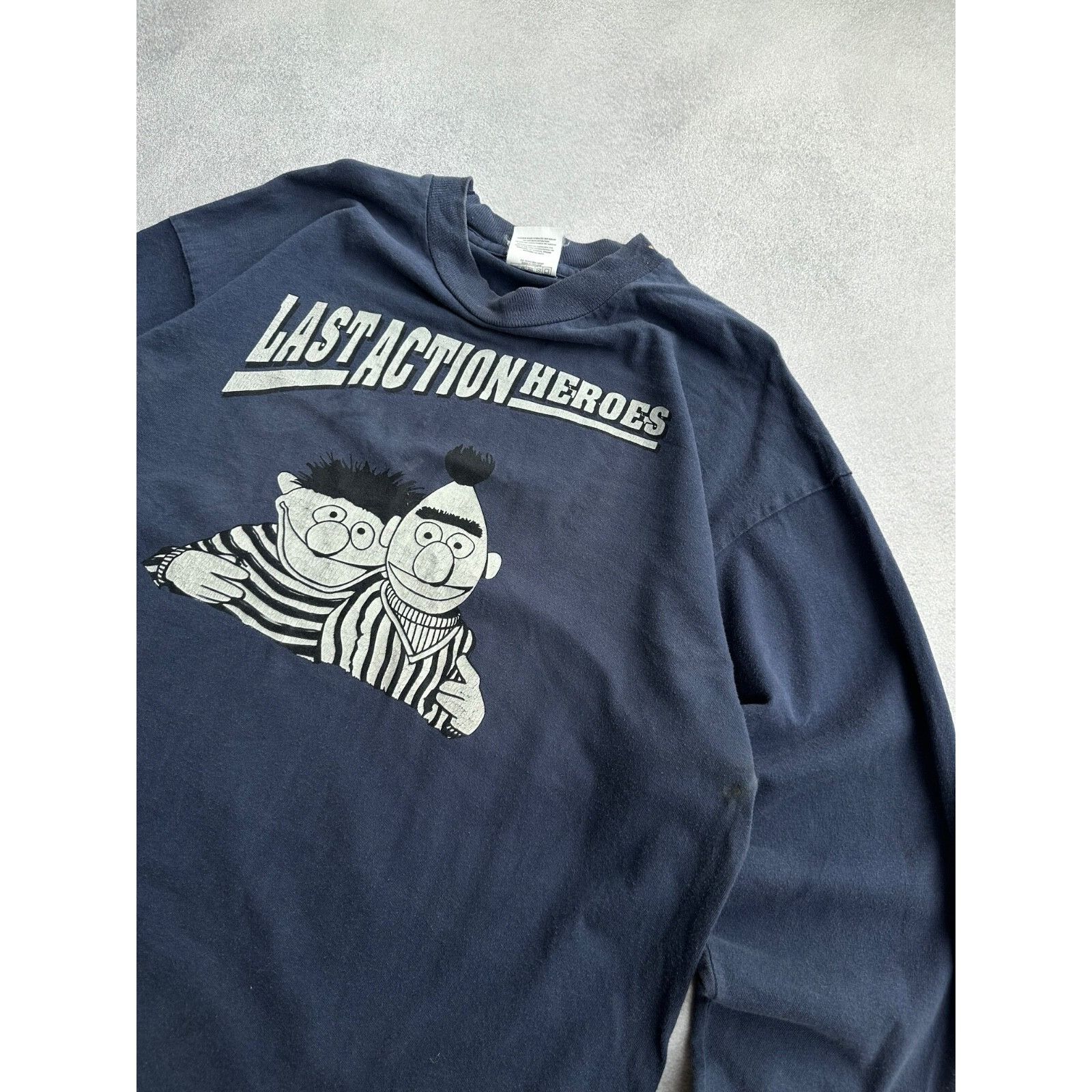 Vintage VTG Sesame Street Last Action Heroes 90s Cartoon Long Sleeve Size US XL / EU 56 / 4 - 9 Thumbnail