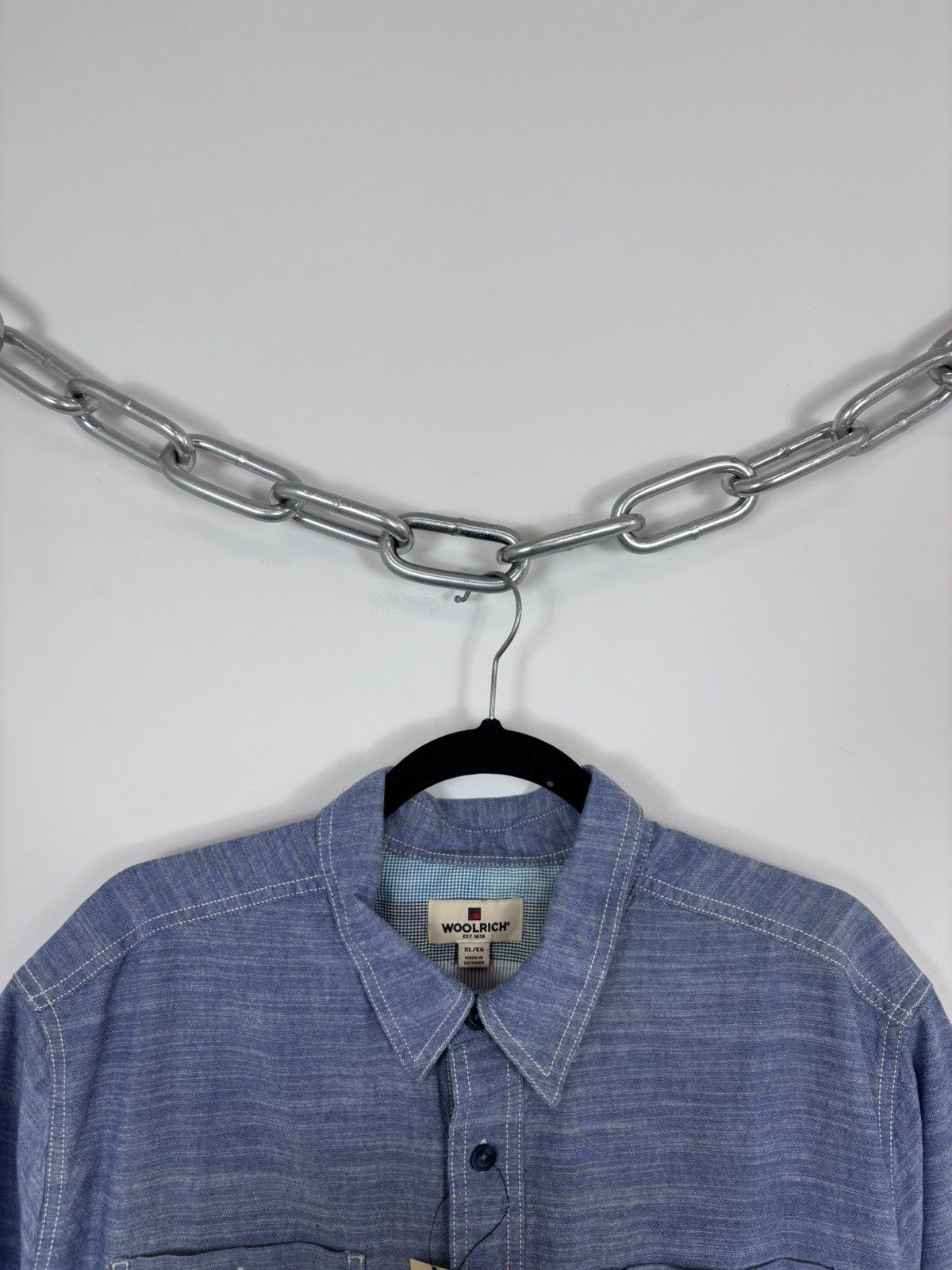 Woolrich Woolen Mills Woolrich NWT Men’s Blue Short Sleeve Shirt Casual Summer Size US XL / EU 56 / 4 - 3 Thumbnail