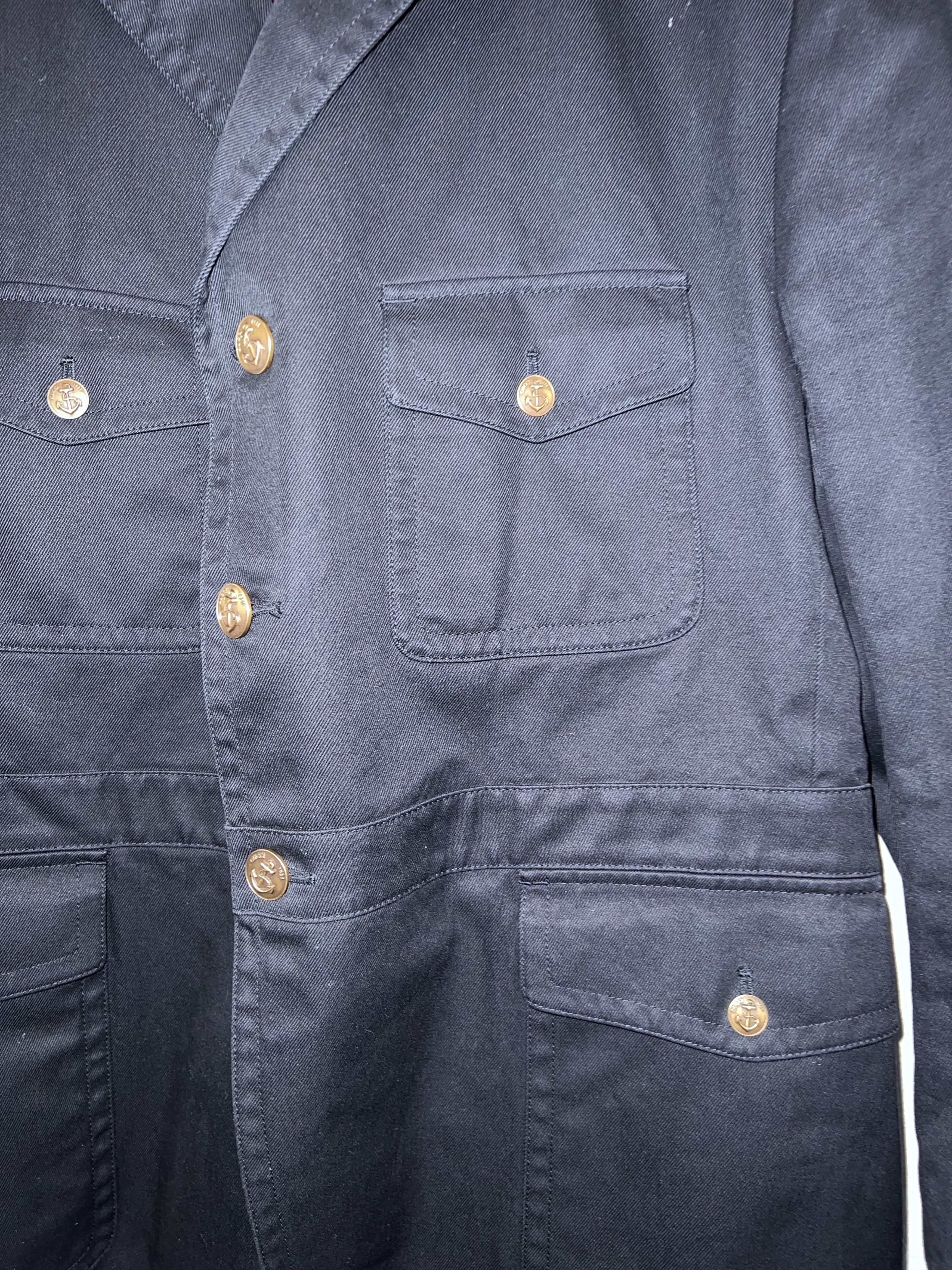 Gucci Gucci Navy Field Jacket with Epaulettes & Red Satin Size 50R Size 50R - 3 Thumbnail