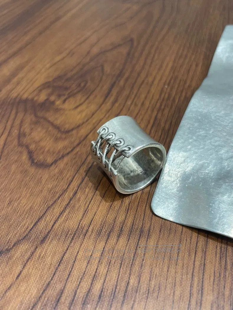 Jean Paul Gaultier Jean Paul GAULTIER Silver Lace-Up Ring. Size ONE SIZE - 2 Thumbnail