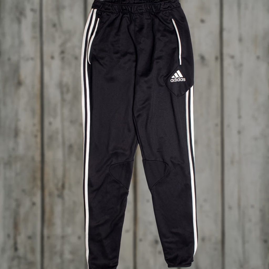 Adidas Adidas Track Pants Small Black Polyester Vintage 90s Ragstock Mens Size US 29 - 1 Thumbnail