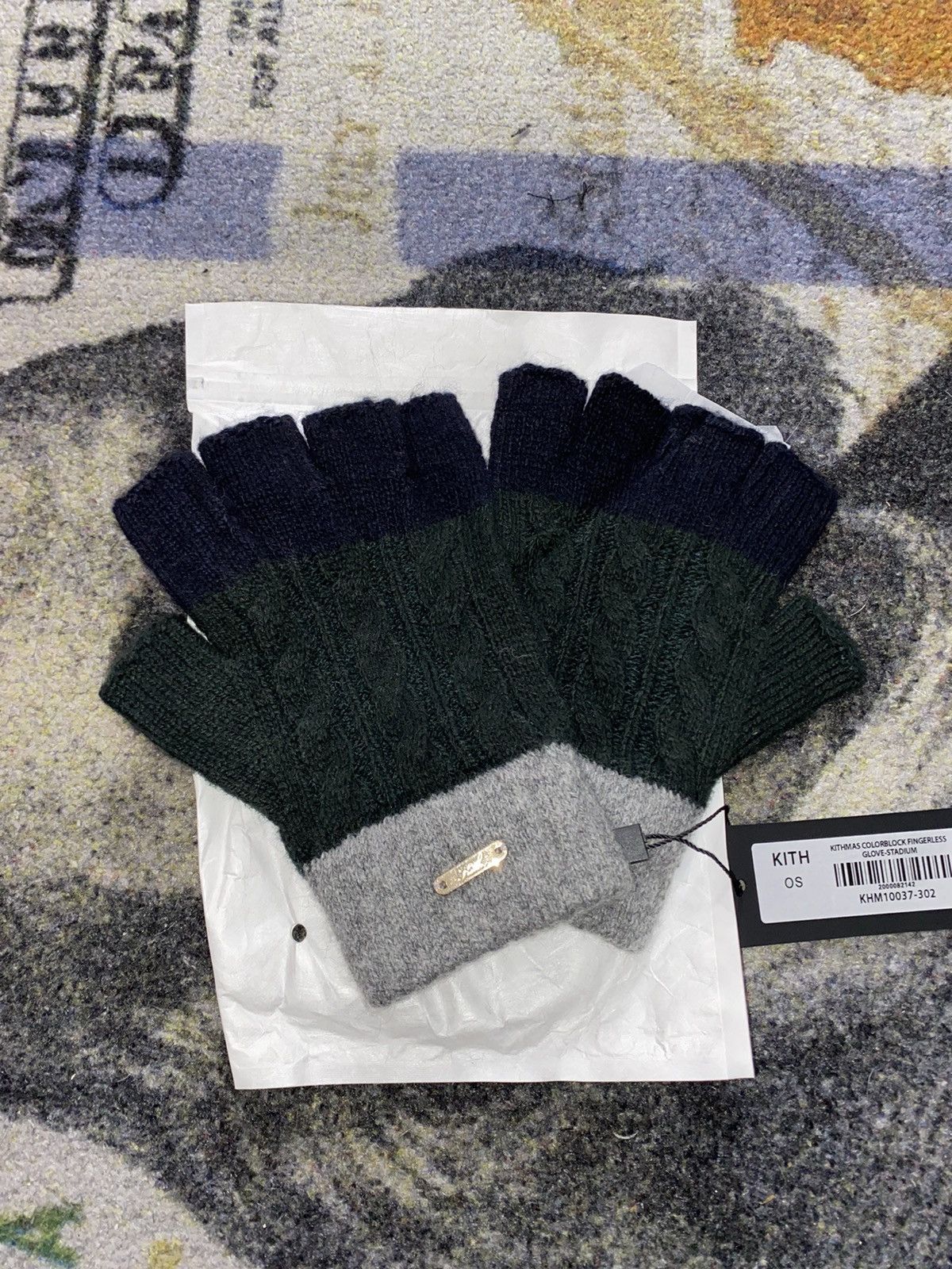 Kith Kith Kithmas Color-Blocked Fingerless Gloves Size ONE SIZE - 3 Thumbnail