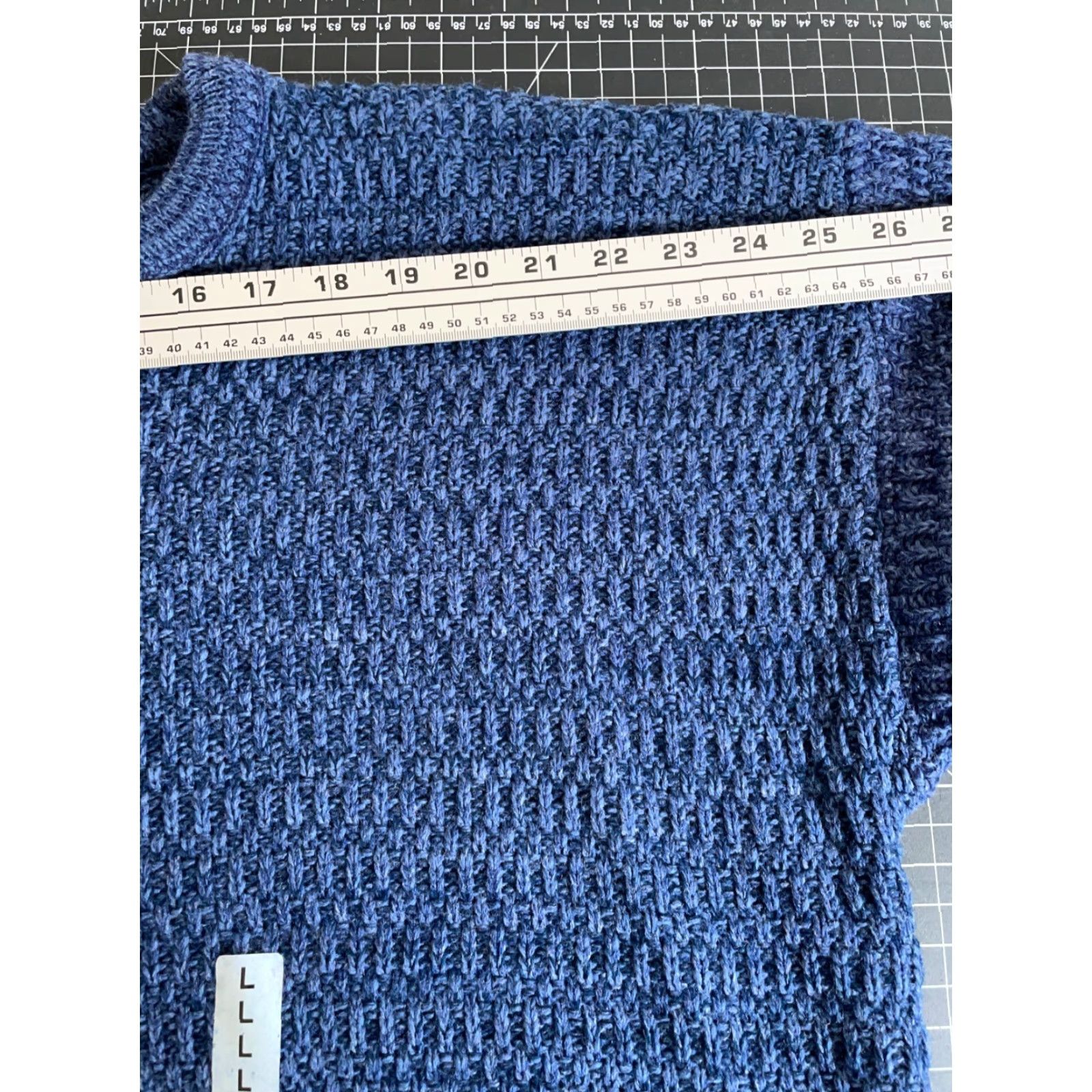 Sears VINTAGE Sears Men's Sweater Chunky Knit Crewneck L Blue Casual 90s Retro Heavyweight USA Size US L / EU 52-54 / 3 - 7 Thumbnail