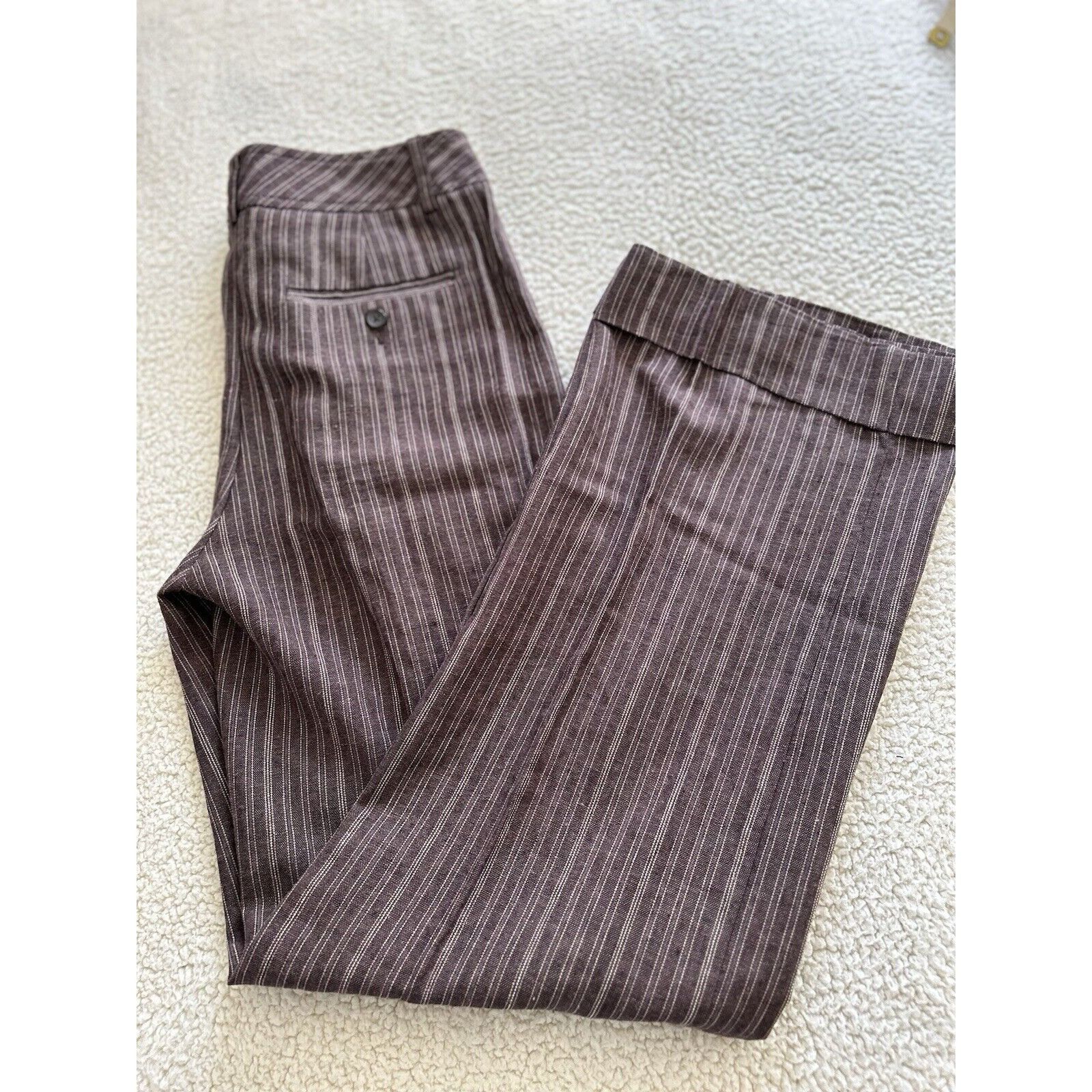 Van Heusen Van Heusen Studio Brown Multicolored Pin Stripes Wide Leg Cu Size 26" / US 2 / IT 38 - 3 Thumbnail