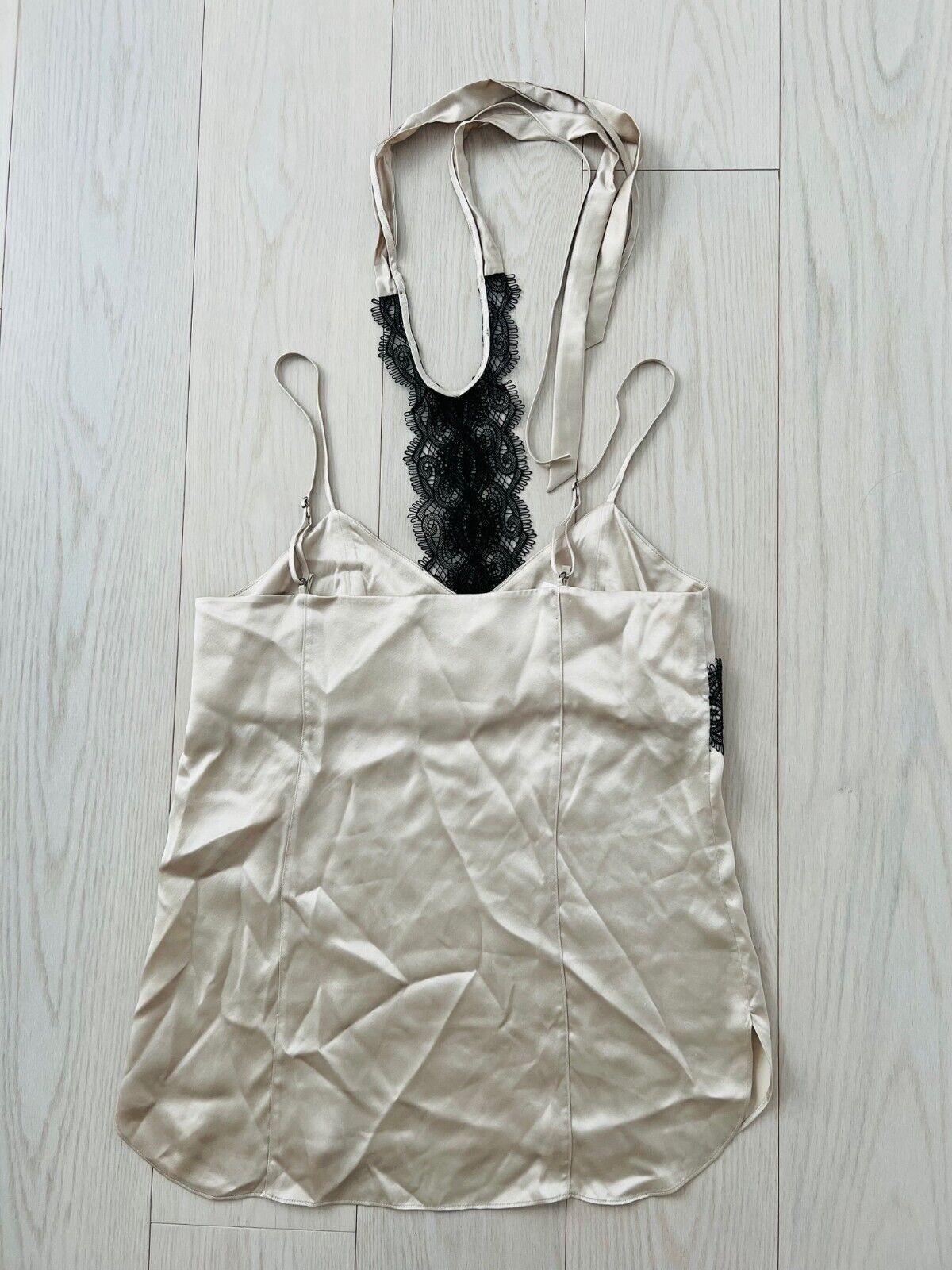 DOROTHEE SCHUMACHER Dorothee Schumacher Lace Halter Silk Camisole Beige ( 2 ) Size XS / US 0-2 / IT 36-38 - 2 Thumbnail