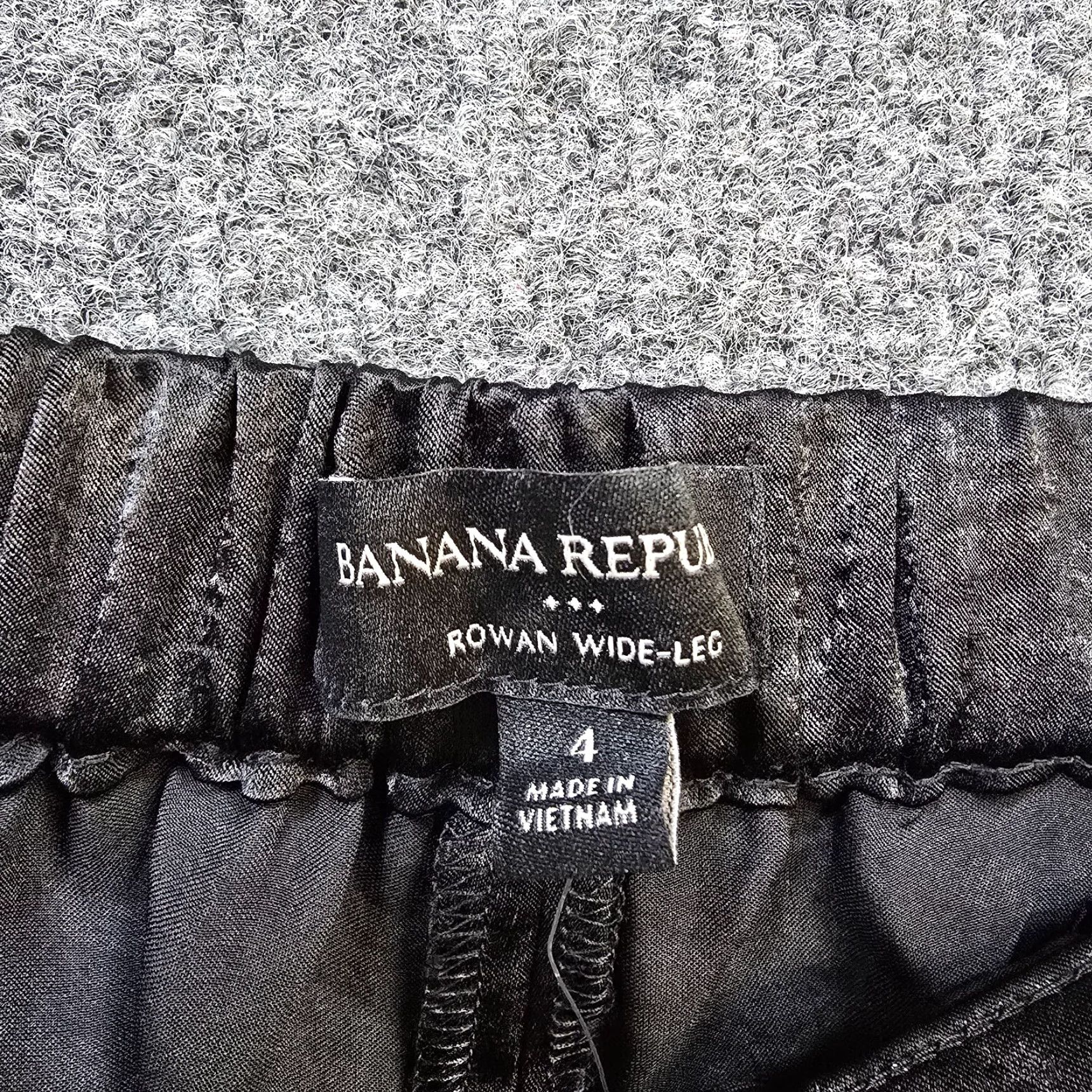 Banana Republic Banana Republic Pants Womens Size 4 Black Satin Rowan Wide-Leg Cropped Cocktail U.S. Shipping Women Size 27" / US 4 / IT 40 - 4 Thumbnail