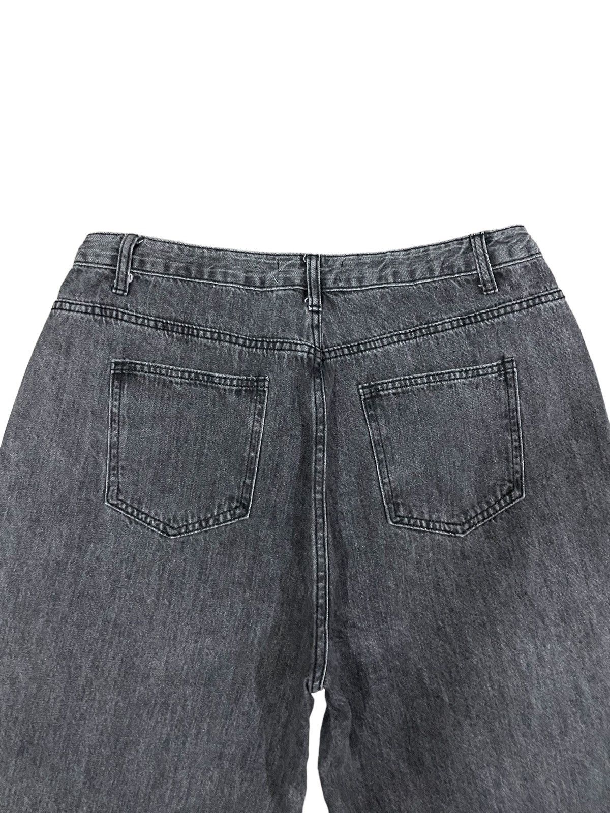 14th Addiction Japanese Brand Grey Wash Distressed Adjustable Baggy Jeans Size US 33 - 11 Thumbnail