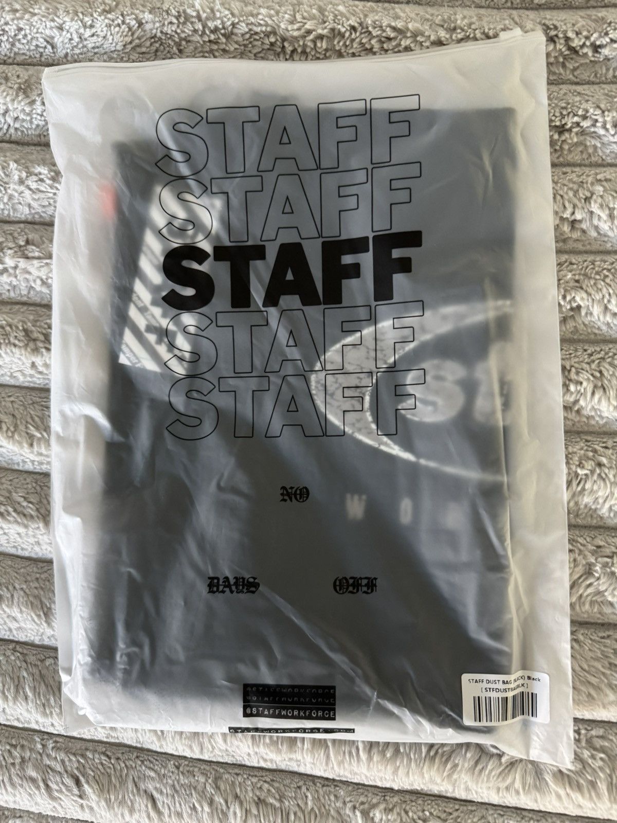 G59 Records × STAFF WORKFORCE STAFF WORKFORCE DUST BAG drawstring canvas survival bag Size ONE SIZE - 3 Thumbnail