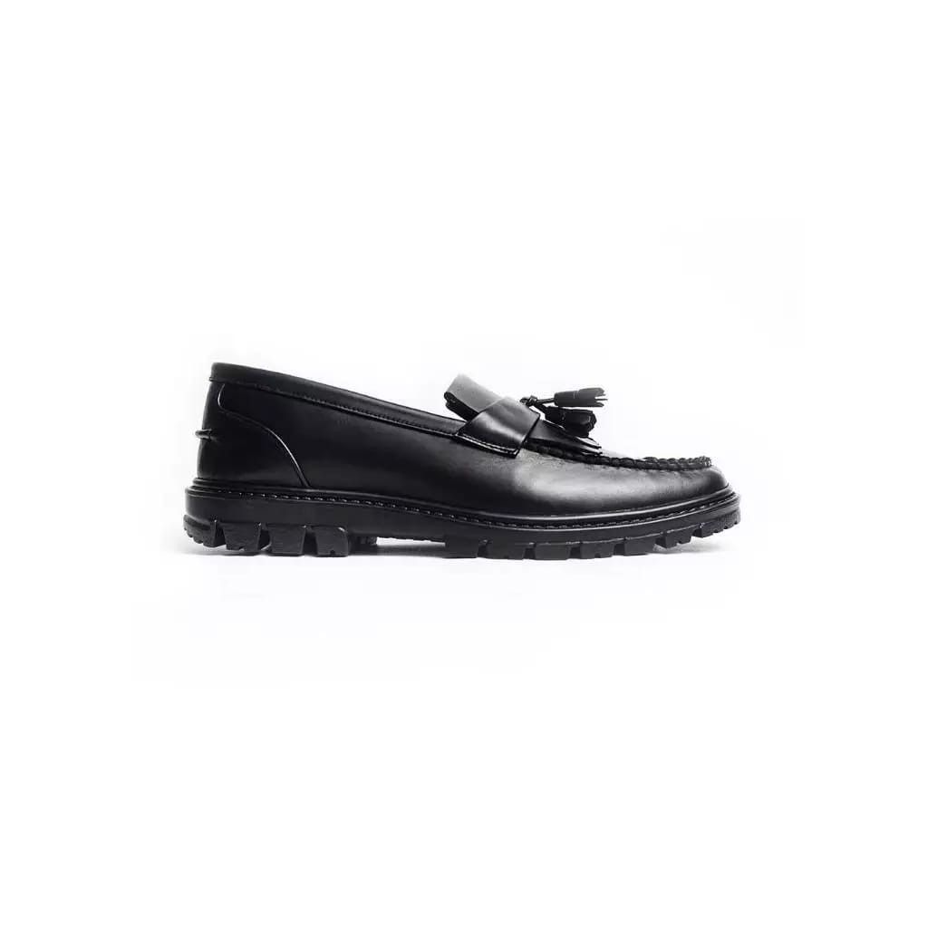 Designer × Simple Shoes Windsor Black Chunky Leather Loafer Size US 10 / EU 43 - 4 Thumbnail