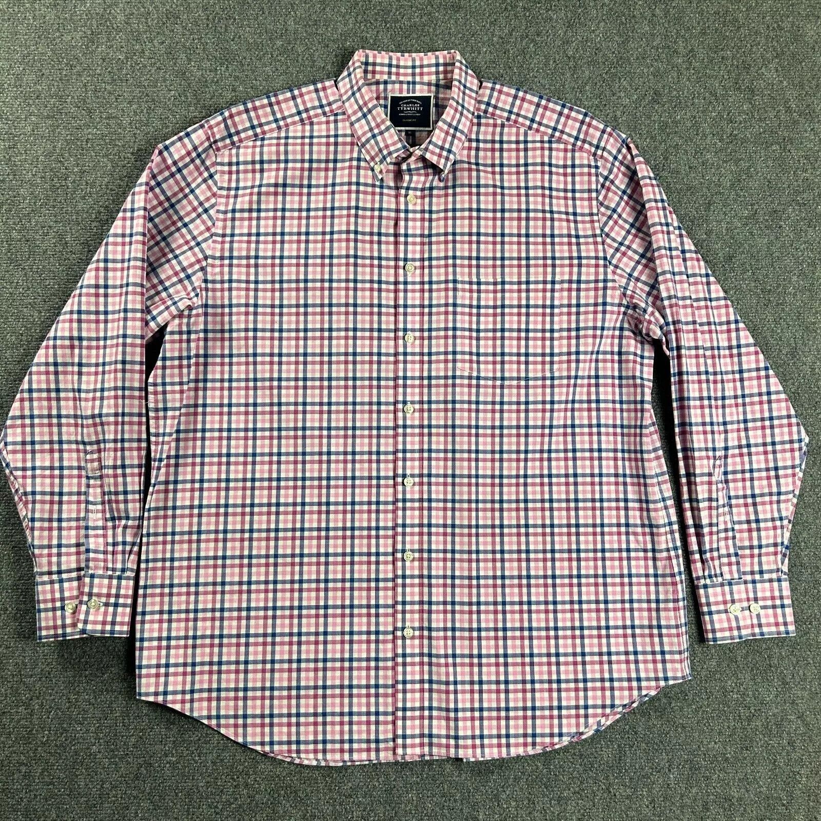 Charles Tyrwhitt Charles Tyrwhitt Shirt Mens XL Pink Classic Fit Button Down Size US XL / EU 56 / 4 - 1 Thumbnail