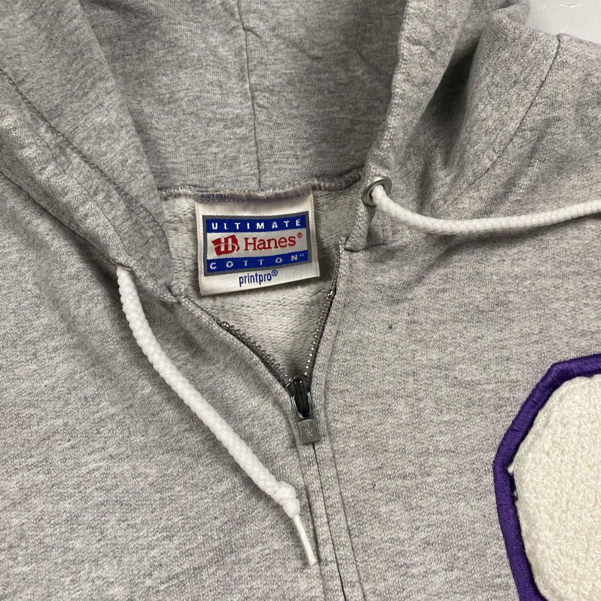 Hanes × Vintage Vintage y2k S Letterman Zip Up Hoodie Size US L / EU 52-54 / 3 - 5 Thumbnail