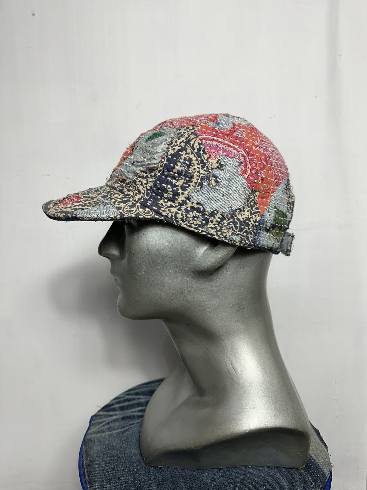 Handmade Custom Made Distressed Paisley Patchwork Boro hats Size ONE SIZE - 1 Thumbnail