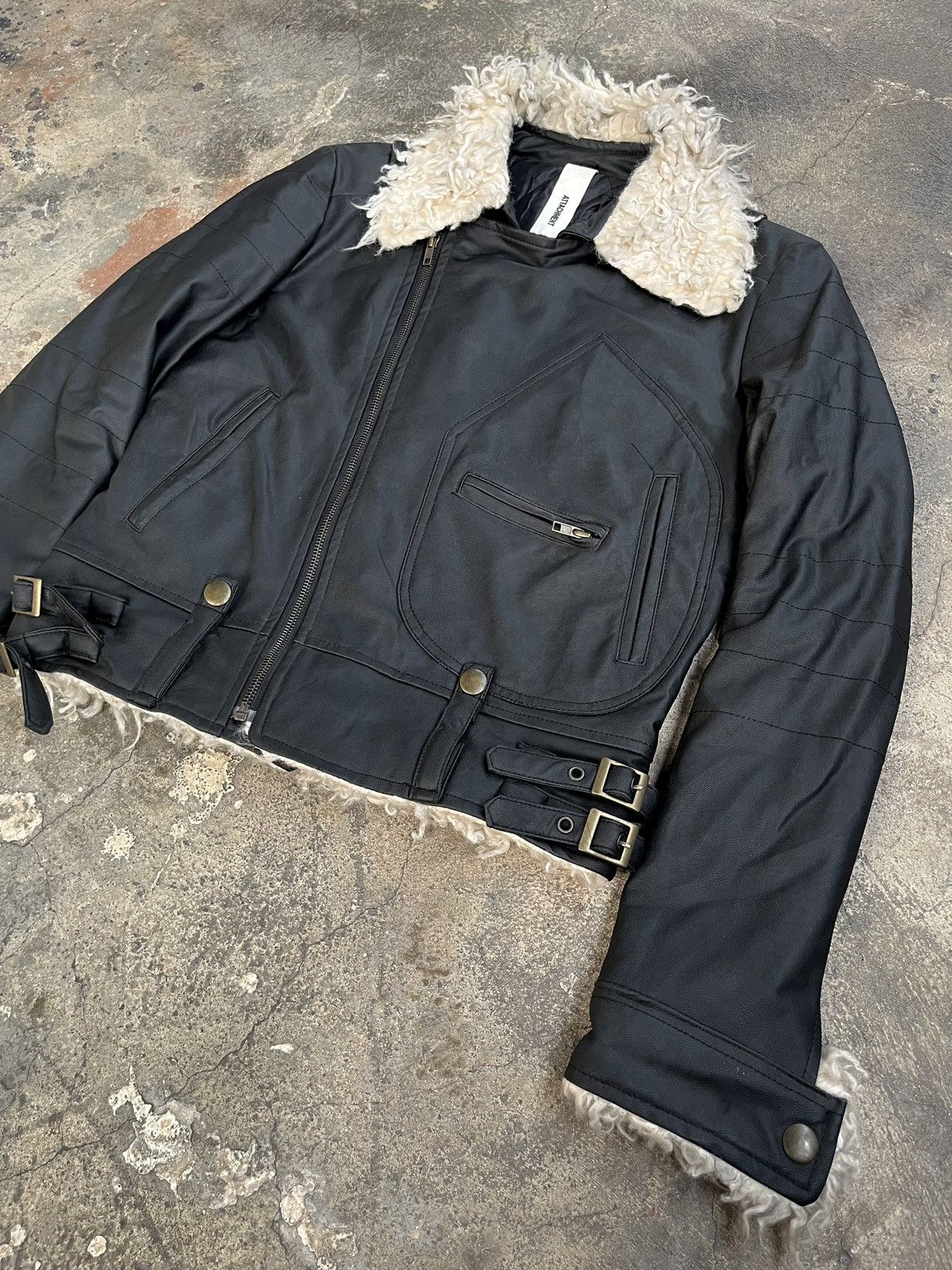 Isamu Katayama Backlash JAPANESE ATTACHMENT FUR BIKERS LEATHER JACKET GOTHIC PUNK Size US S / EU 44-46 / 1 - 8 Thumbnail