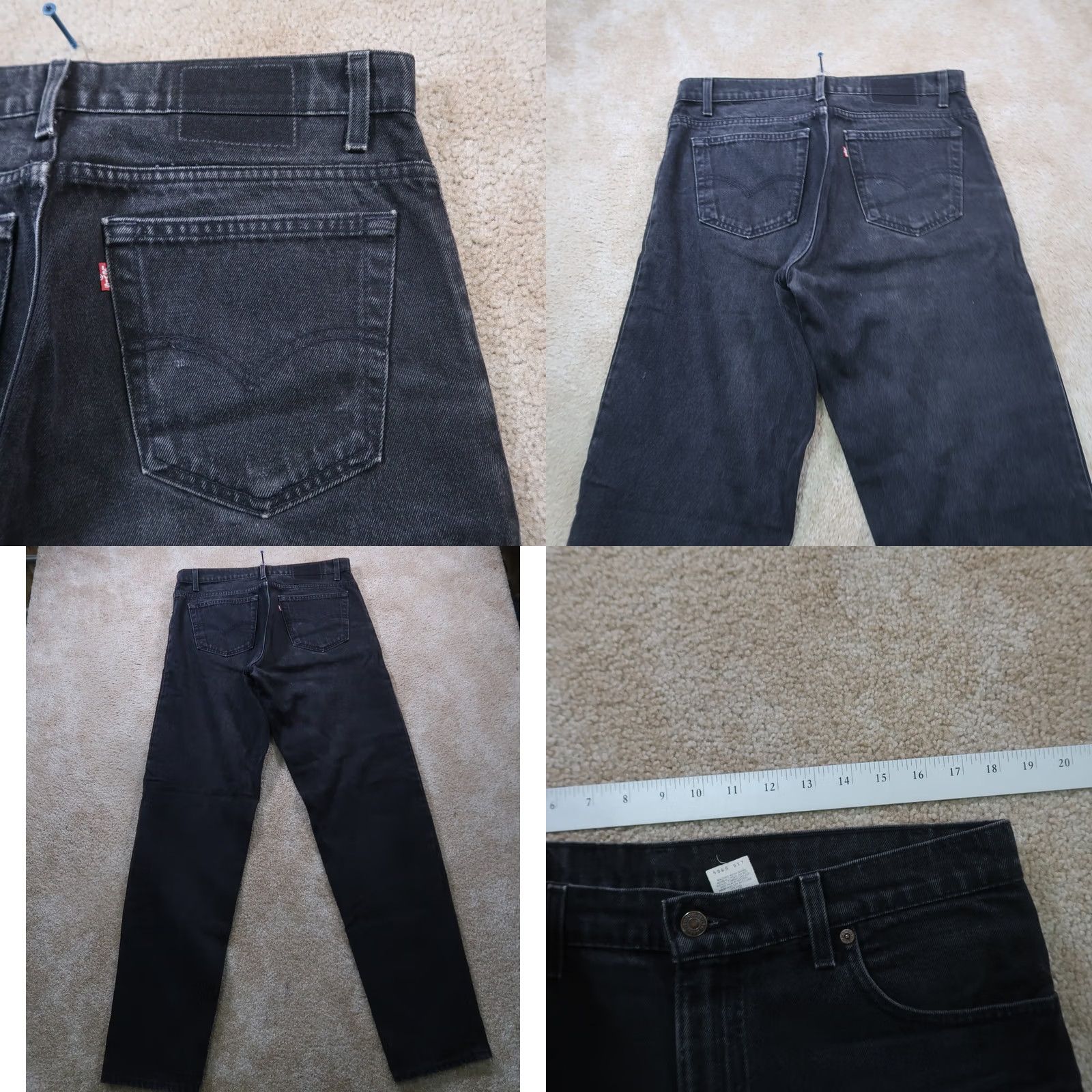 Levi's VINTAGE Levi's 550 Jeans Mens 36x36 Black Denim Relaxed Taper 5-Pocket Made in USA 1990s Size US 36 / EU 52 - 8 Thumbnail