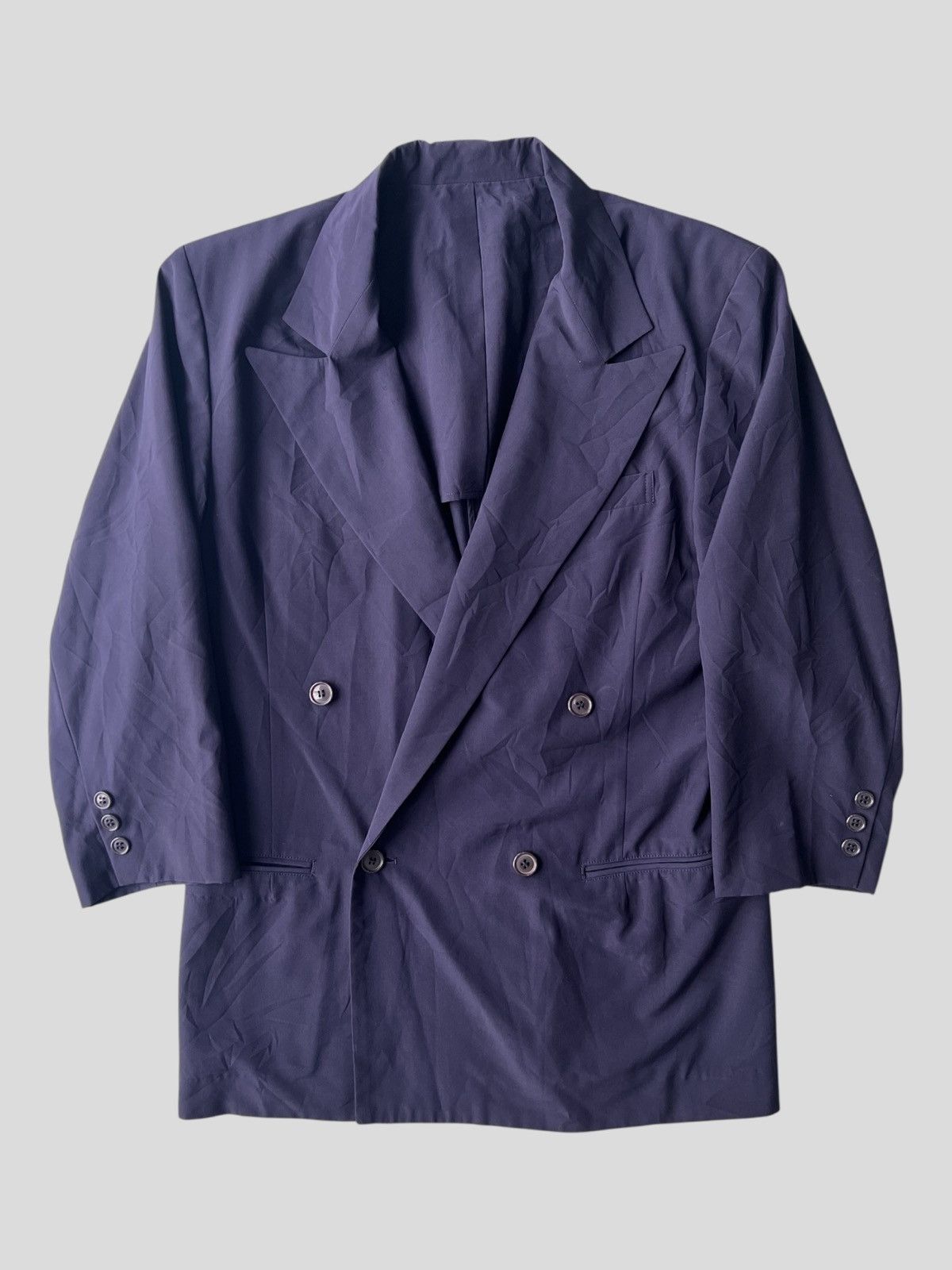 Yohji Yamamoto 80s Yohji Yamamoto Workshop Double Breasted Gentleman Blazer Size US M / EU 48-50 / 2 - 3 Thumbnail