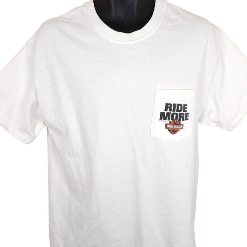 Harley Davidson Harley-Davidson T Shirt Mens Large White Flaming Gorge Rock Springs Wyoming Shirt Mens Large White Harley-Davidson Size US L / EU 52-54 / 3 - 2 Thumbnail