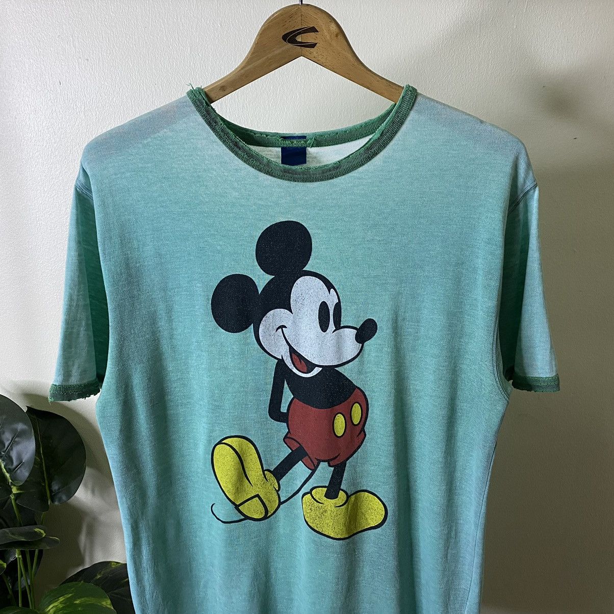 Disney × Mickey Mouse × Vintage Vintage 2000s Disney Mickey Mouse Ringer Tee Distressed Size US M / EU 48-50 / 2 - 2 Thumbnail