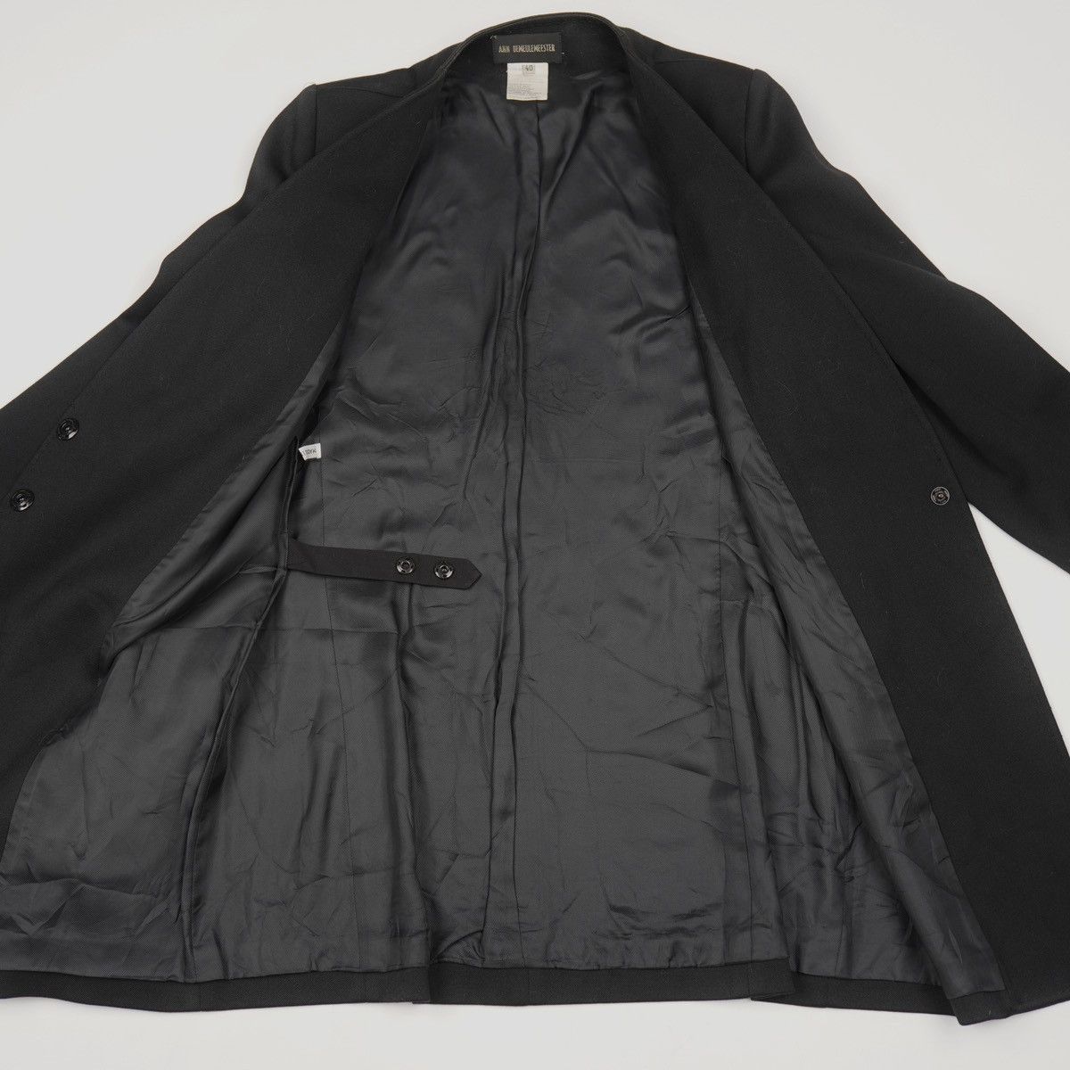 Ann Demeulemeester Ann Demeulemeester Wool Black Coat Jacket Kimono Vintage Size S / US 4 / IT 40 - 16 Thumbnail