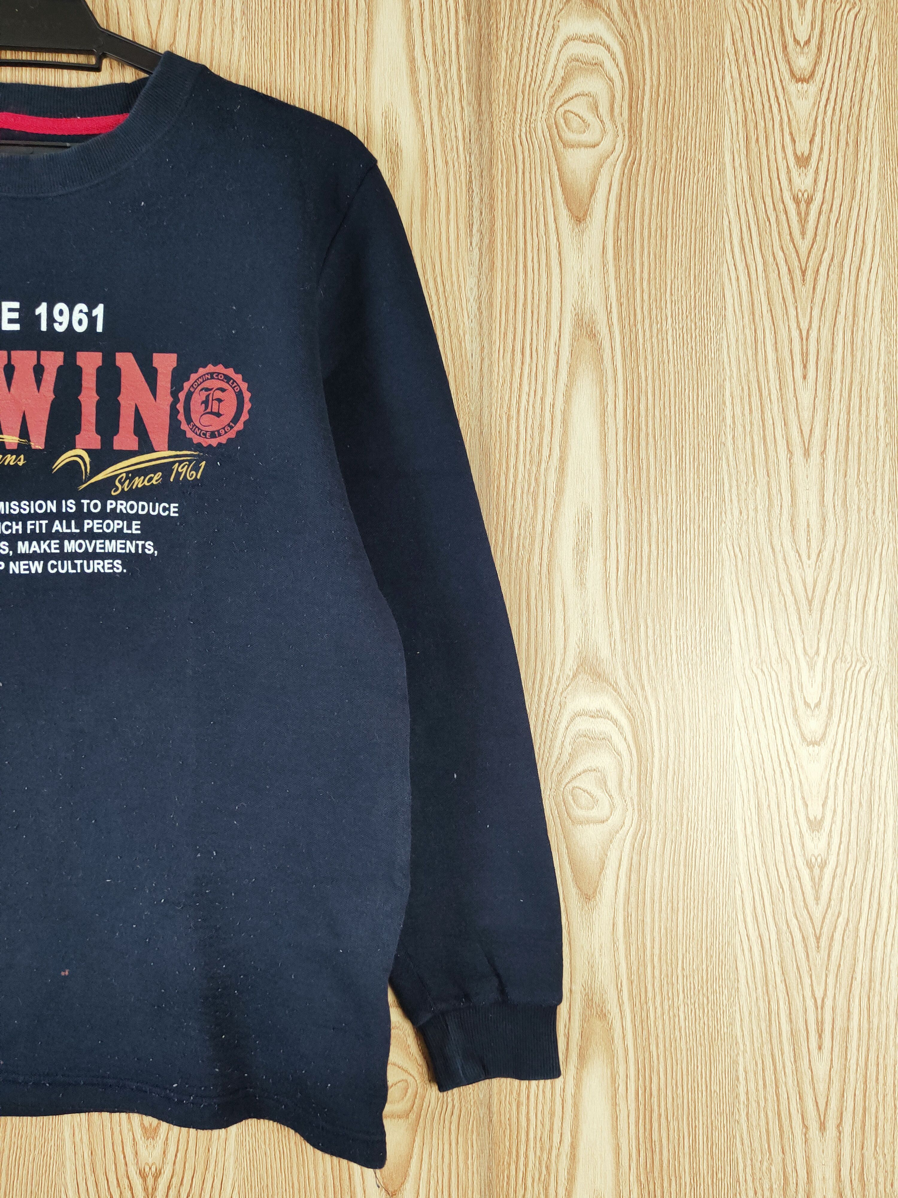 Edwin × Vintage Vintage 💥 Edwin Navy Sweatshirts Sweater Size US M / EU 48-50 / 2 - 6 Thumbnail