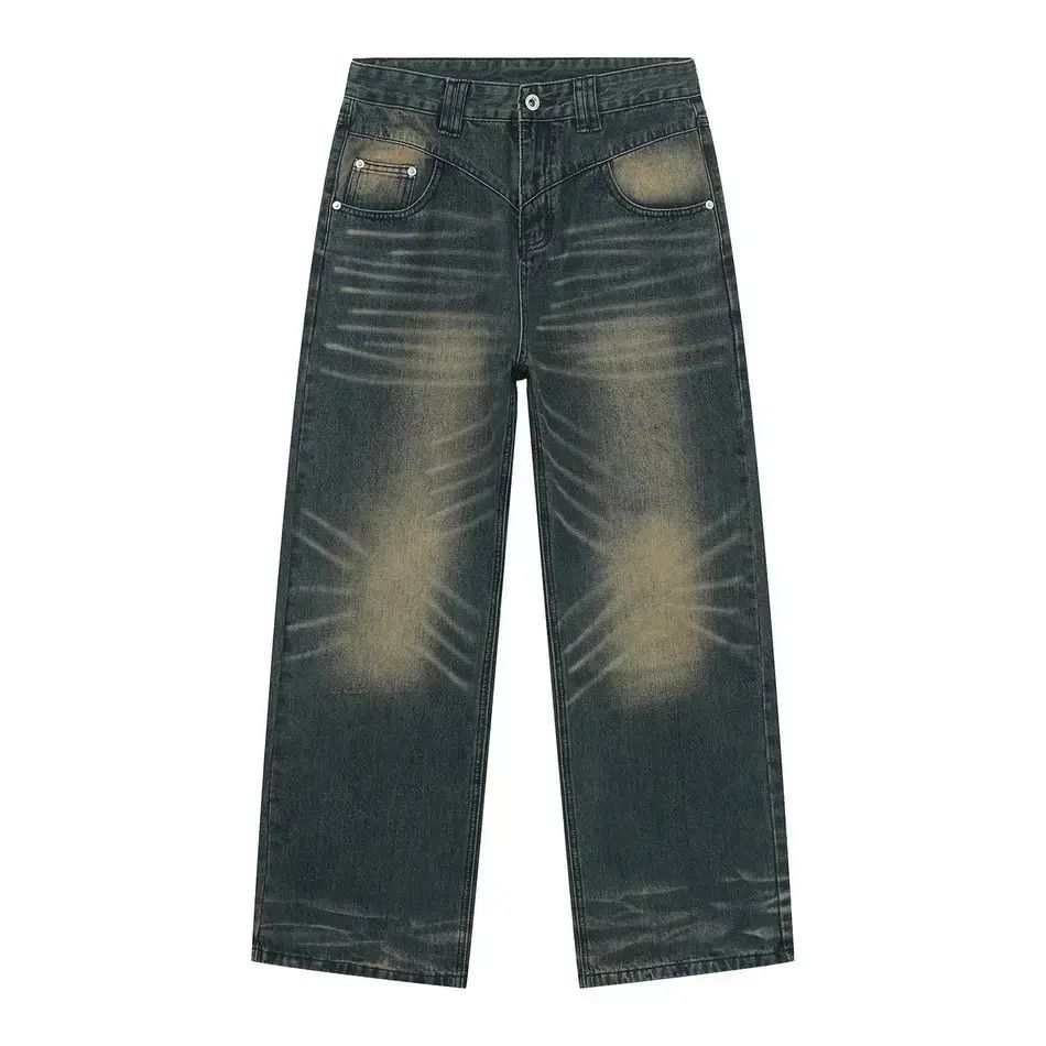 Japanese Brand Retro loose straight leg cat whisker jeans Size US 32 / EU 48 - 6 Thumbnail